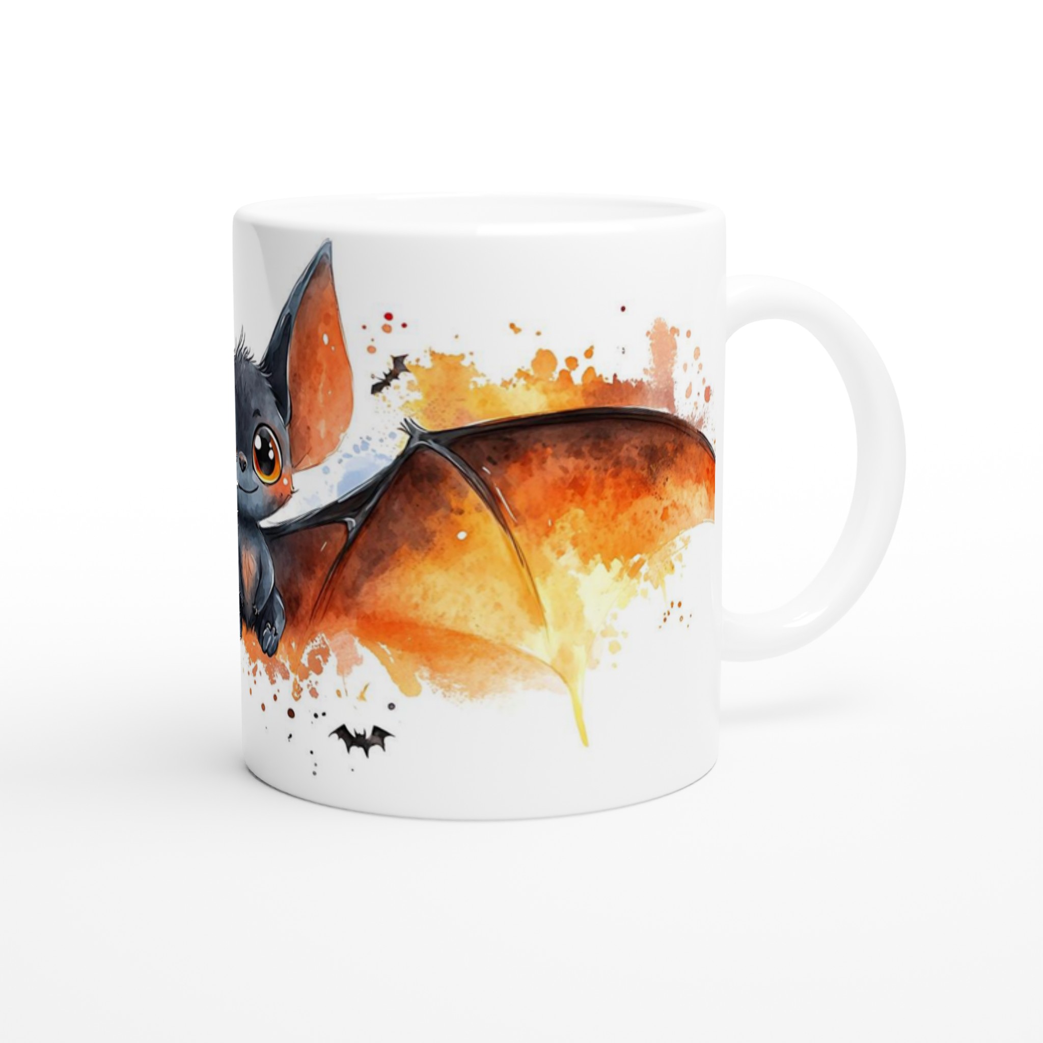 Söt Vattenfärg Fladdermus Mugg - Halloween Kaffekopp med Lekfull Design & Valfri Färg 9 1ffb9364-cb04-4ef3-9633-1b13dc80bbcc