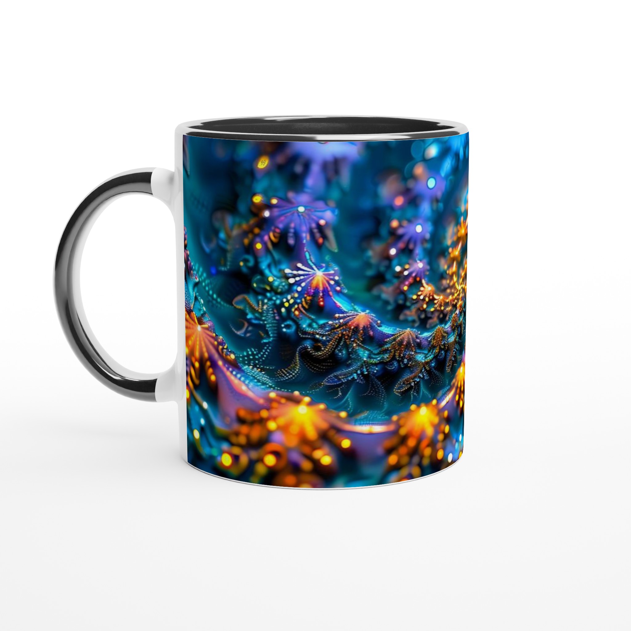 Kosmisk Dans 11oz Keramikmugg – Strålande Fraktal Konst i Din Hand 4 200bdce9-3dff-4bf1-b83c-a3082be32f26