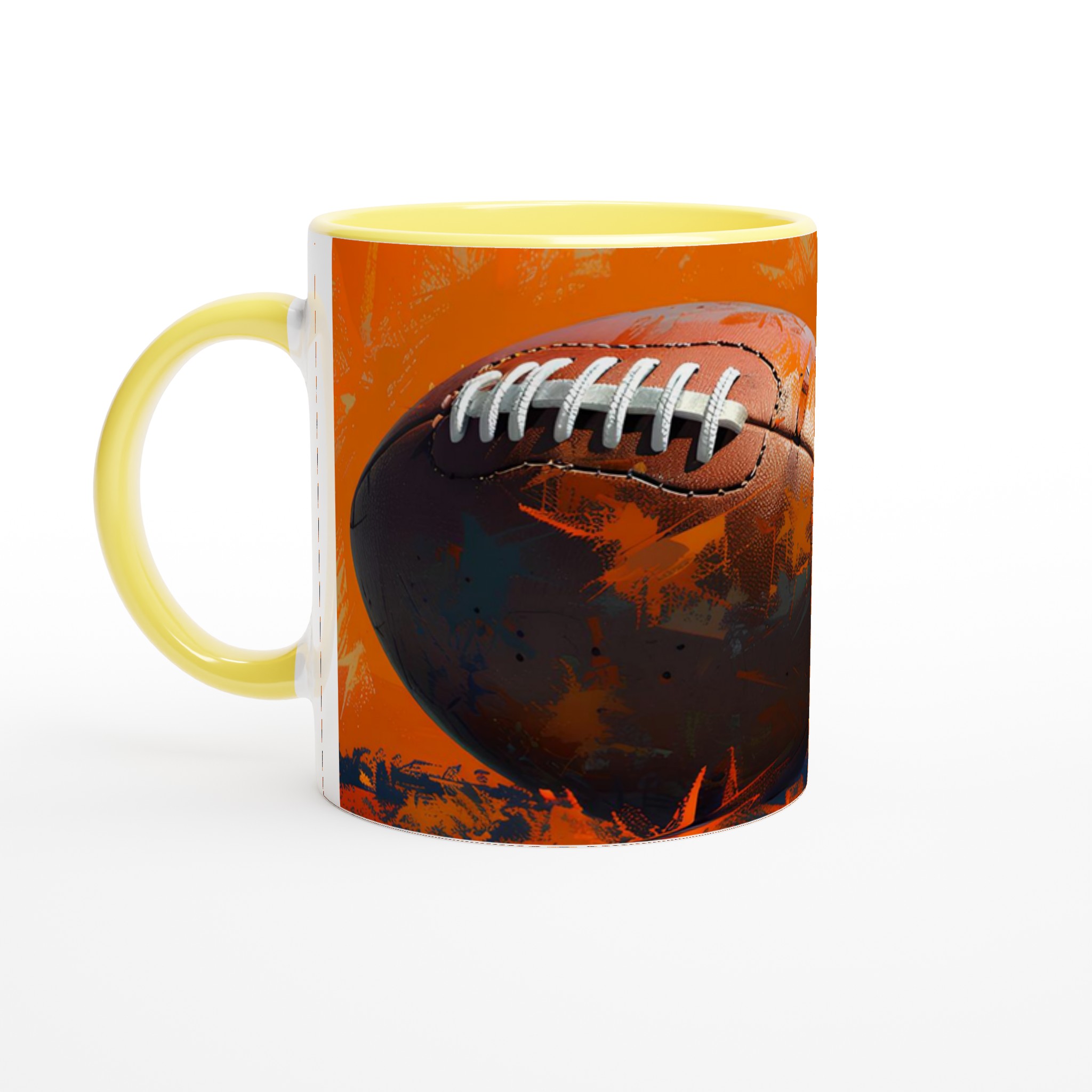 Rugby Art Kaffemugg – Dynamisk Design i Orange och Brunt – Välj din färg! 3 201503d6-8642-40b6-b07e-aad1602ff484