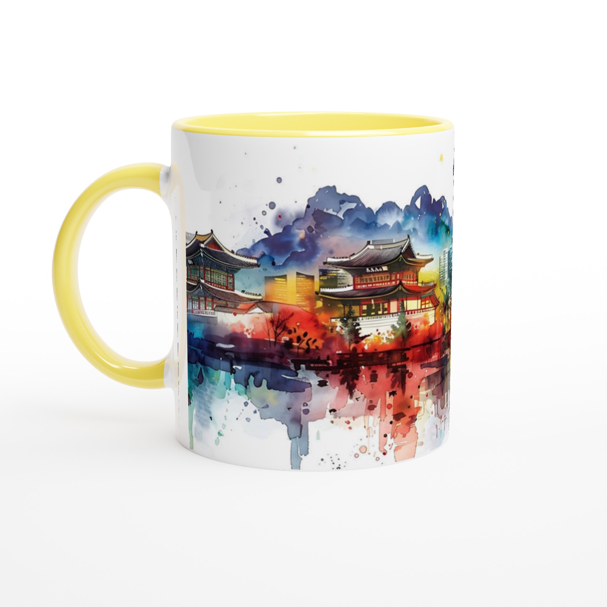 Seoul Skyline Akvarellmugg – Levande Stadsbild i Din Favoritfärg, 11 oz Keramik 3 20310b0c-3985-4324-a16b-10a36fe8e335