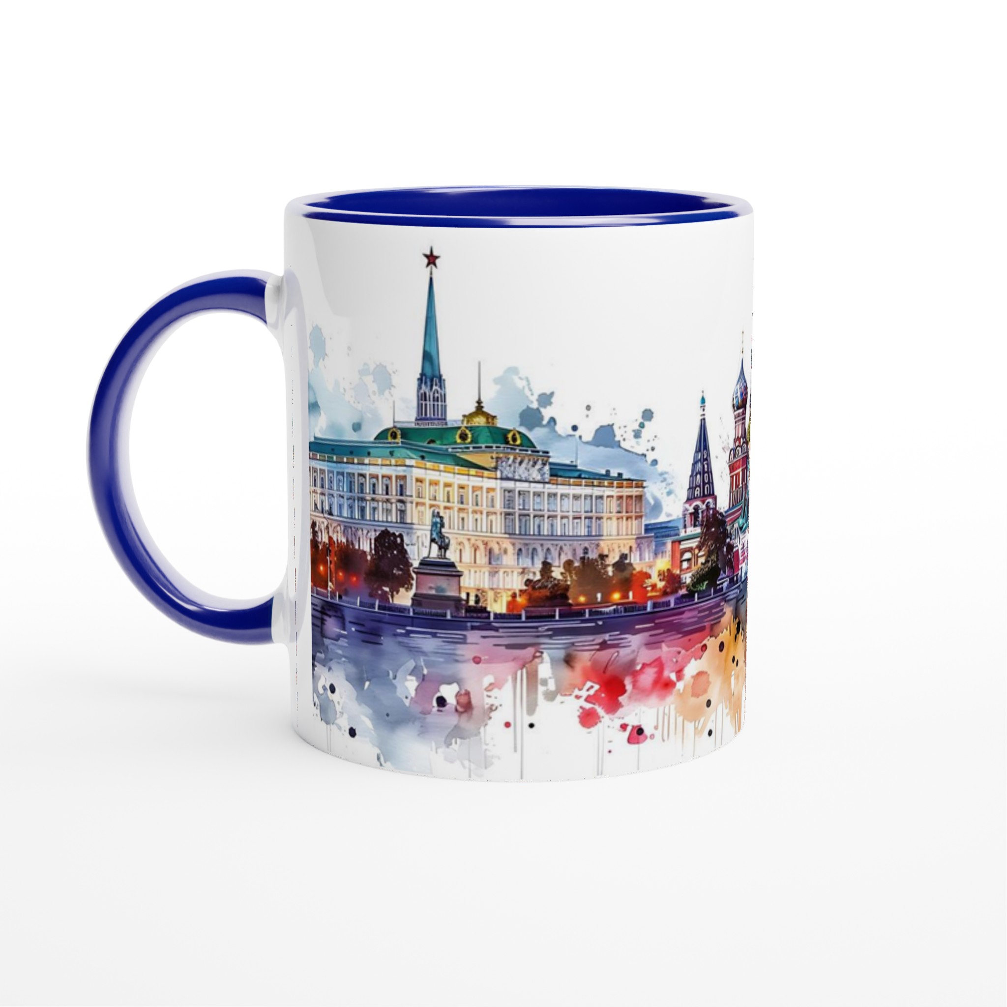 Abstrakt Moskva Vattenfärg Mugg - Livfulla Landmärken & Kreml Skyline 2 204e5347-c6a1-4cb6-96c2-4bac66a2ac4a