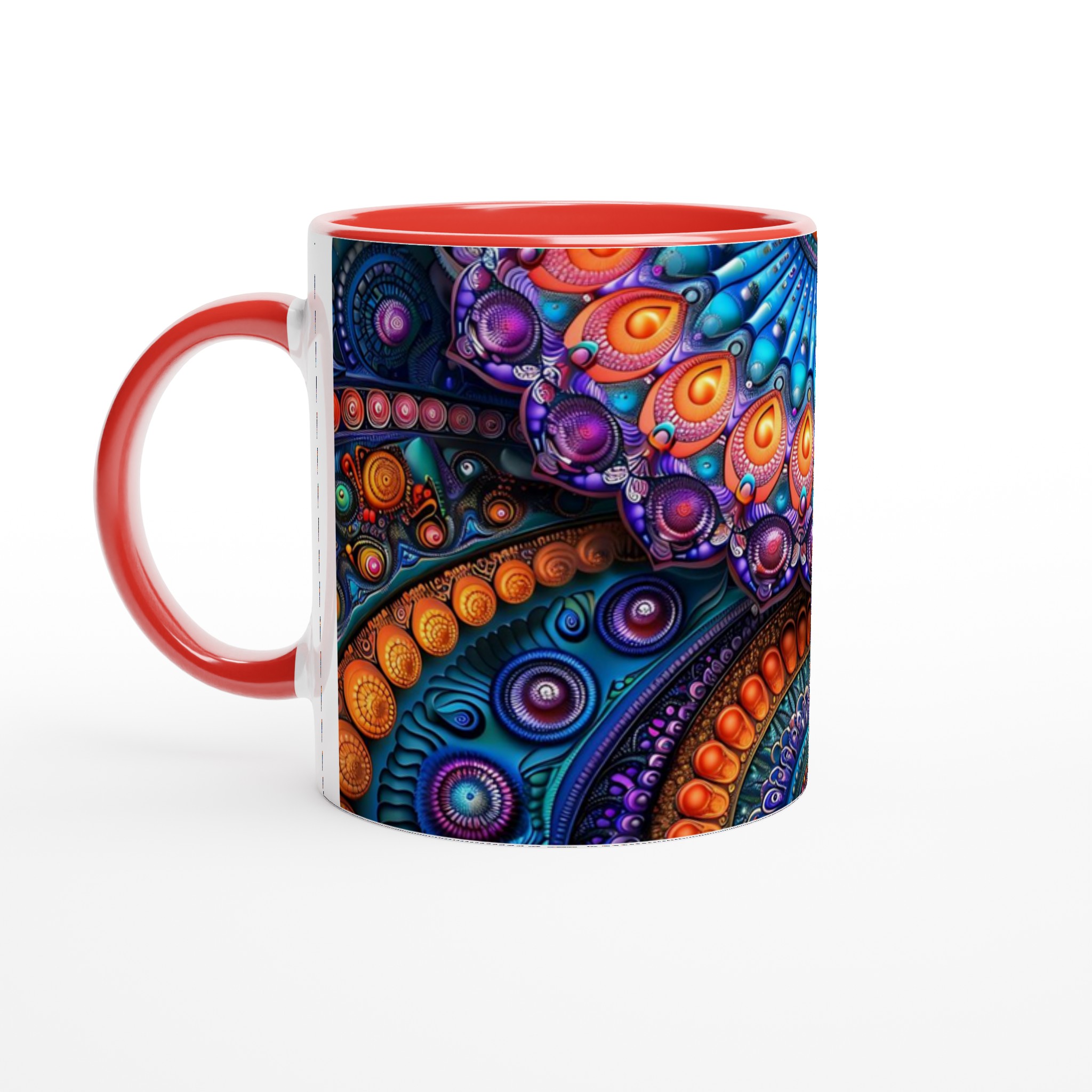 Psykedelisk Mandala Keramikmugg - 11oz Levande Design i Valfri Färg 5 2086bee3-7b44-42d6-81a3-6d35e2397743