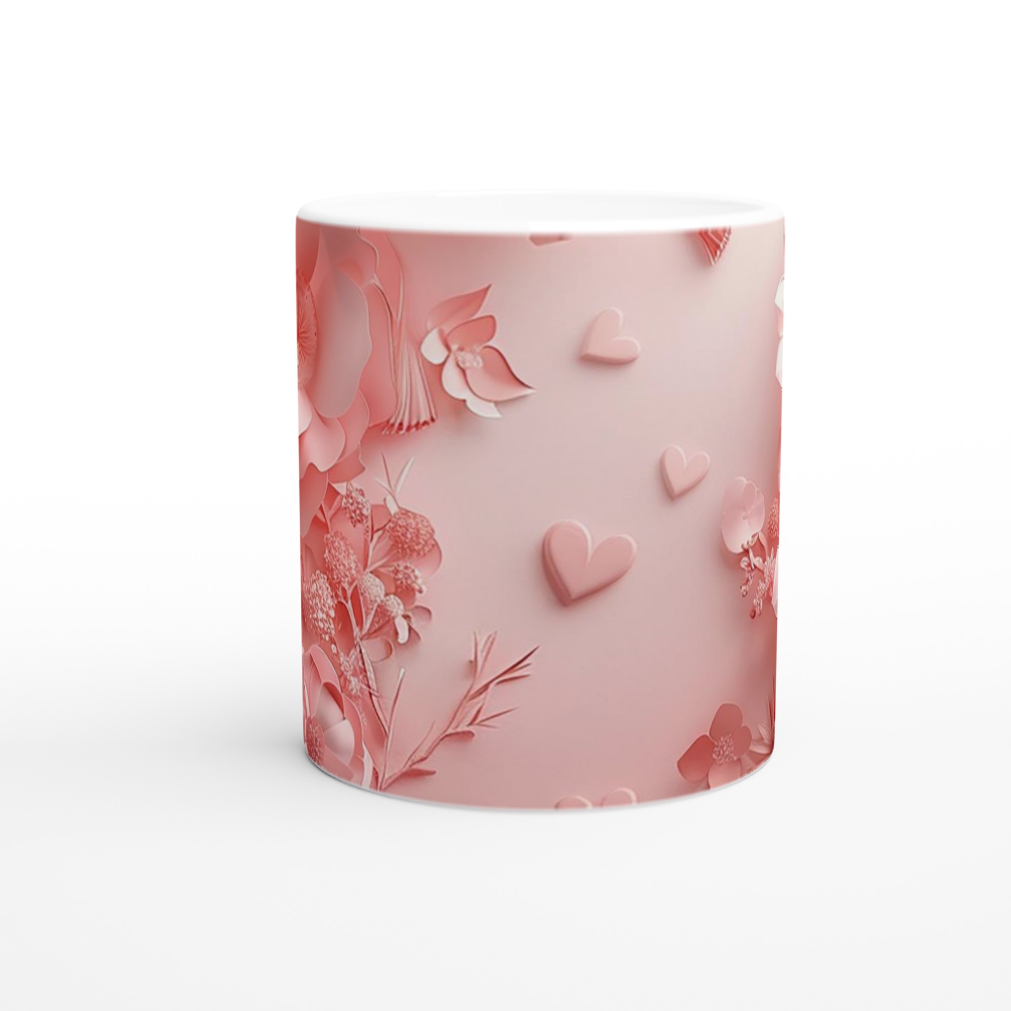 Vit 11oz Keramisk Mugg med Blommönster i Rosa och Flera Färger 8 20bba5b8-ee71-4a68-b016-ecae5b7e5d01