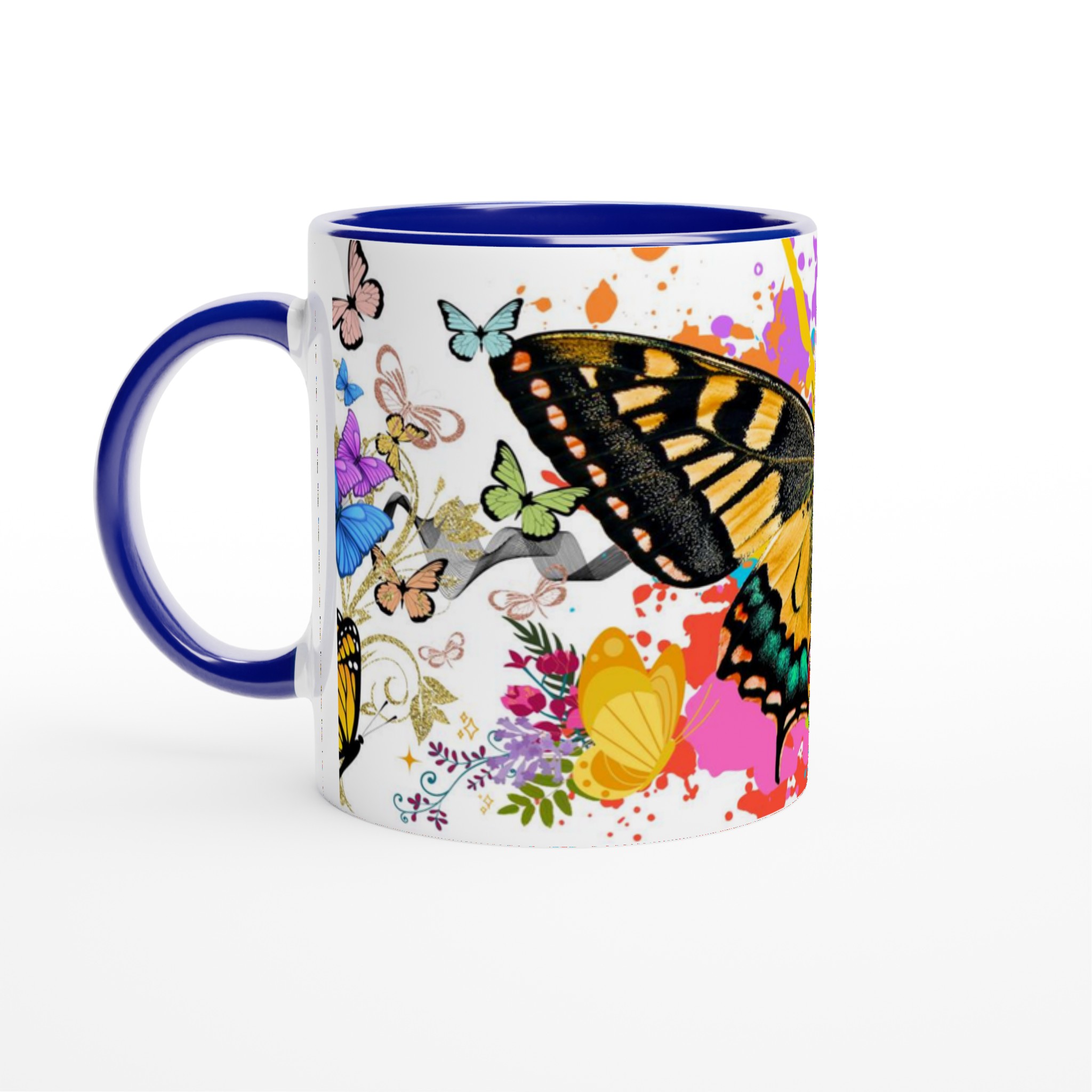 Vit 11oz Keramisk Mugg med Färgsprakande Fjärilsmotiv – Välj Bland Sju Livfulla Färger 2 20cc3f7c-b9ce-4115-8757-35618e80b100