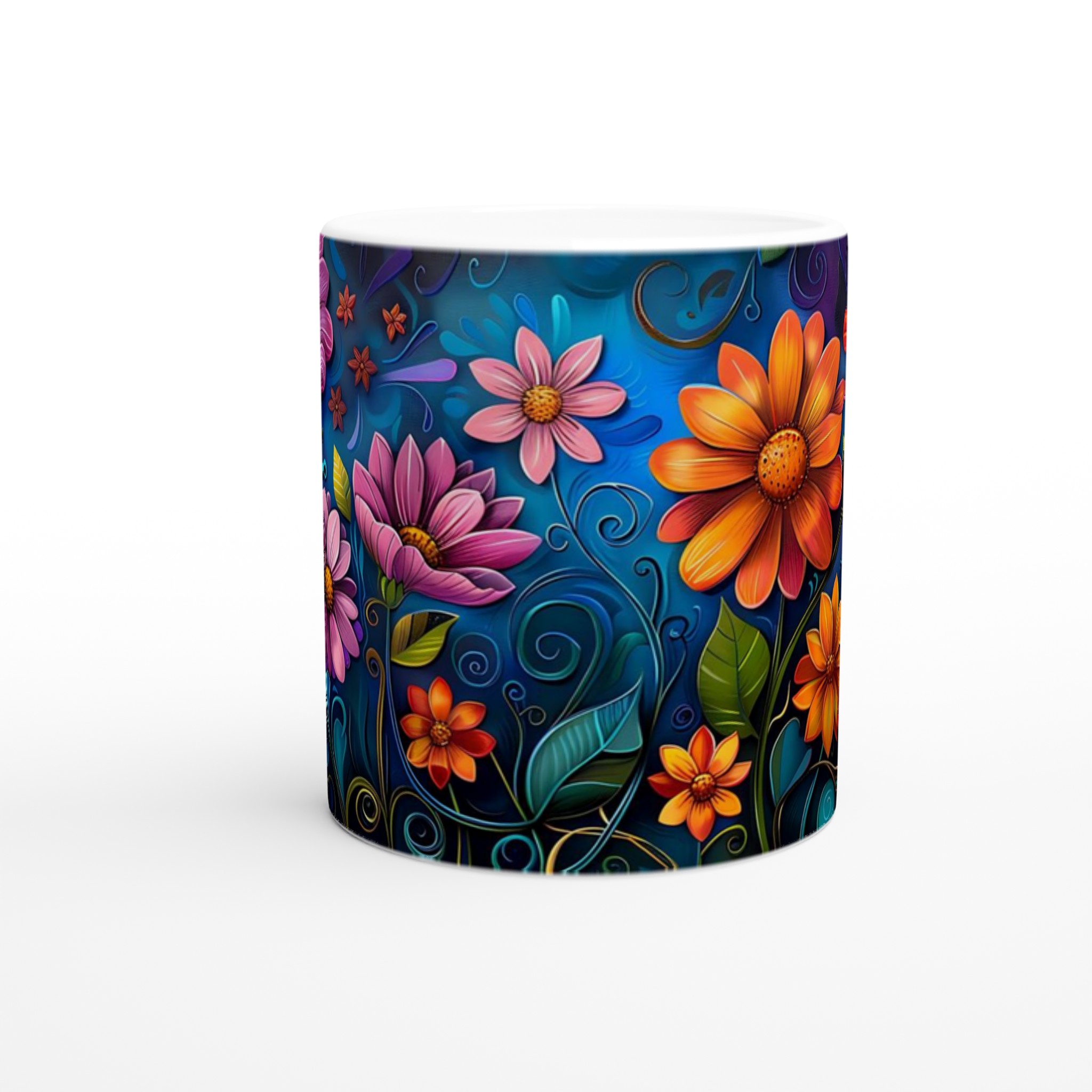 Blomstrande Keramikmugg: Konstfull Design i Levande Färger – Välj din Favorit bland Sju Nyanser! 8 20dc0736-ae65-4617-b82f-a3b585329349