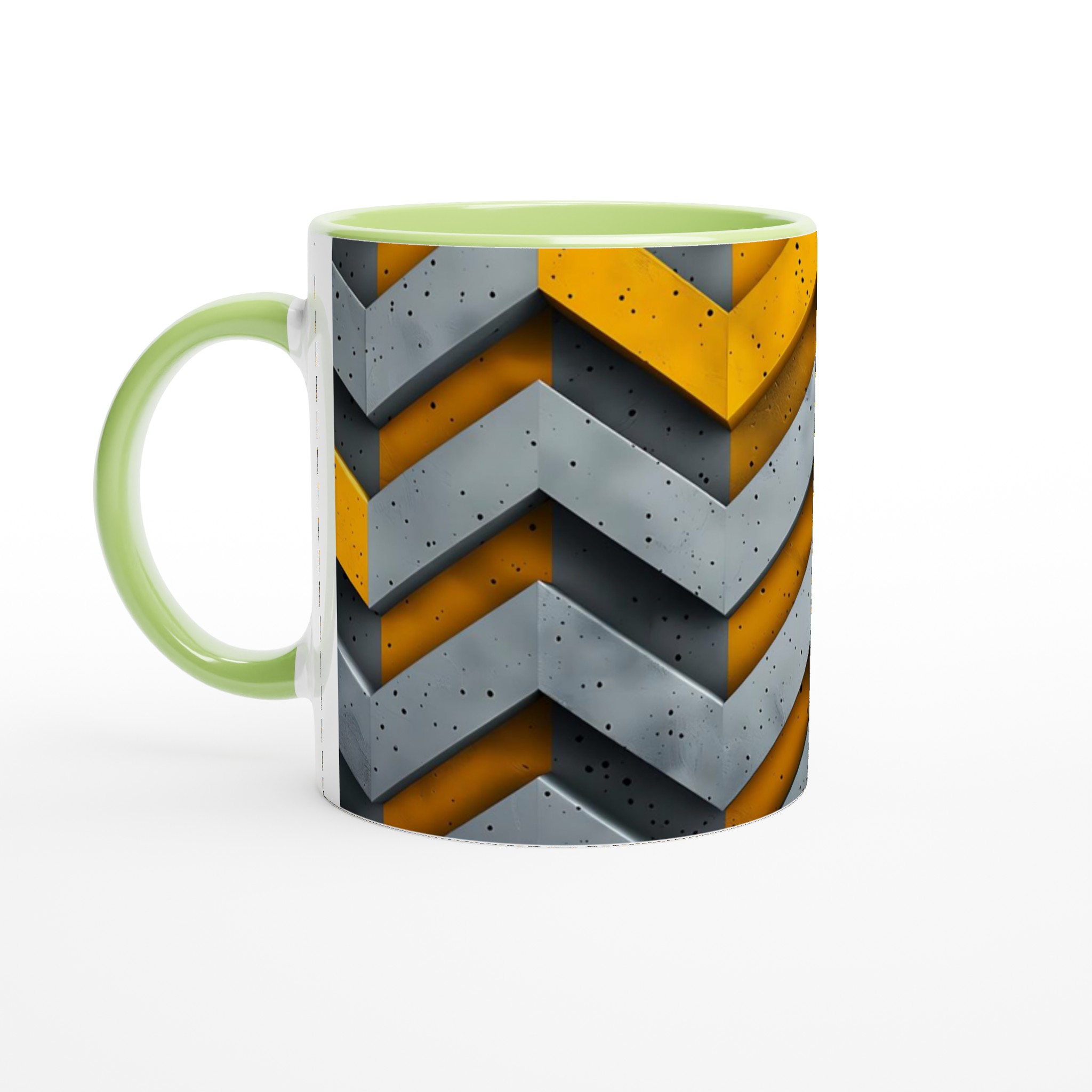 Modern Industristil Keramisk Mugg – Design med Gula & Gråa Zigzag för Kaffefantasten 7 20e8a9e6-7726-4fff-b6ff-f0d408db0d82