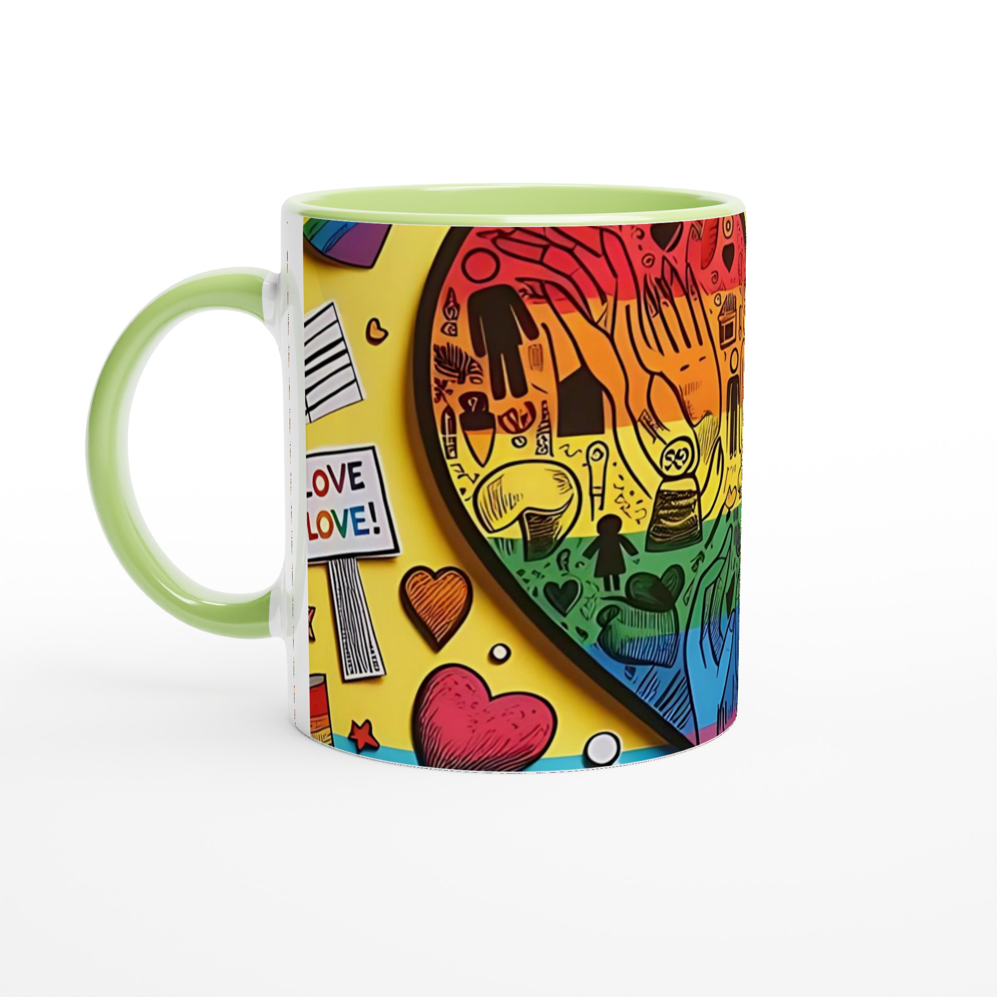 Färgstark 11oz keramisk mugg med regnbågshjärta – välj din favoritfärg för kissar som älskar kärlek 7 2115b5eb-4bf6-47db-a334-eb719a5b5ff4