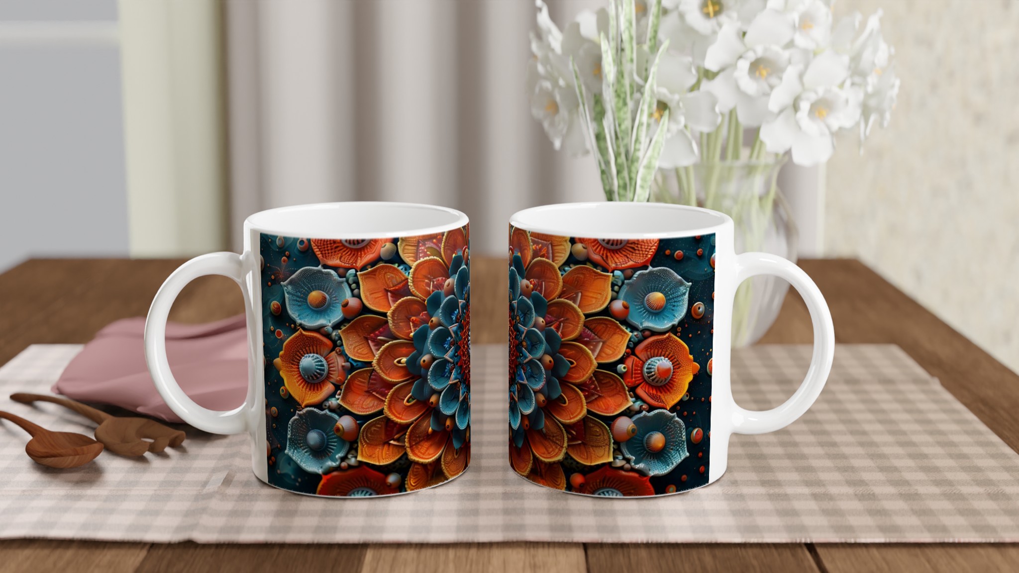 Mångfärgad Mandala Keramikmugg - 11oz Premium Kaffekopp i ditt val av sju livfulla färger 10 213d6d3c-87fc-413e-9ce6-6c2b392c150f
