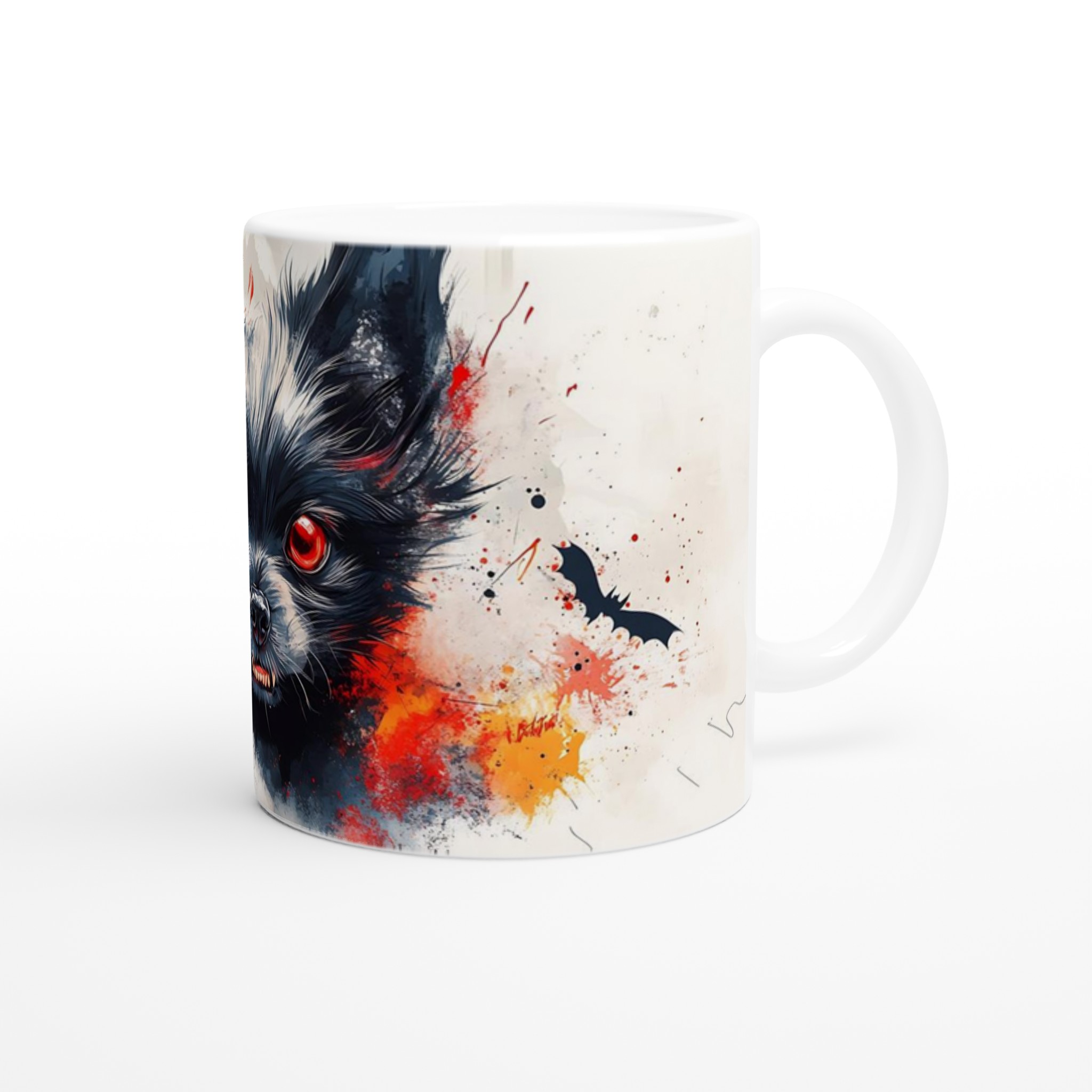 Mystisk Svart Chihuahua Mugg – Unik Design med Blodröda Ögon och Fladdermusmotiv 9 213fe6f7-a068-4aba-b2f7-d92199120770