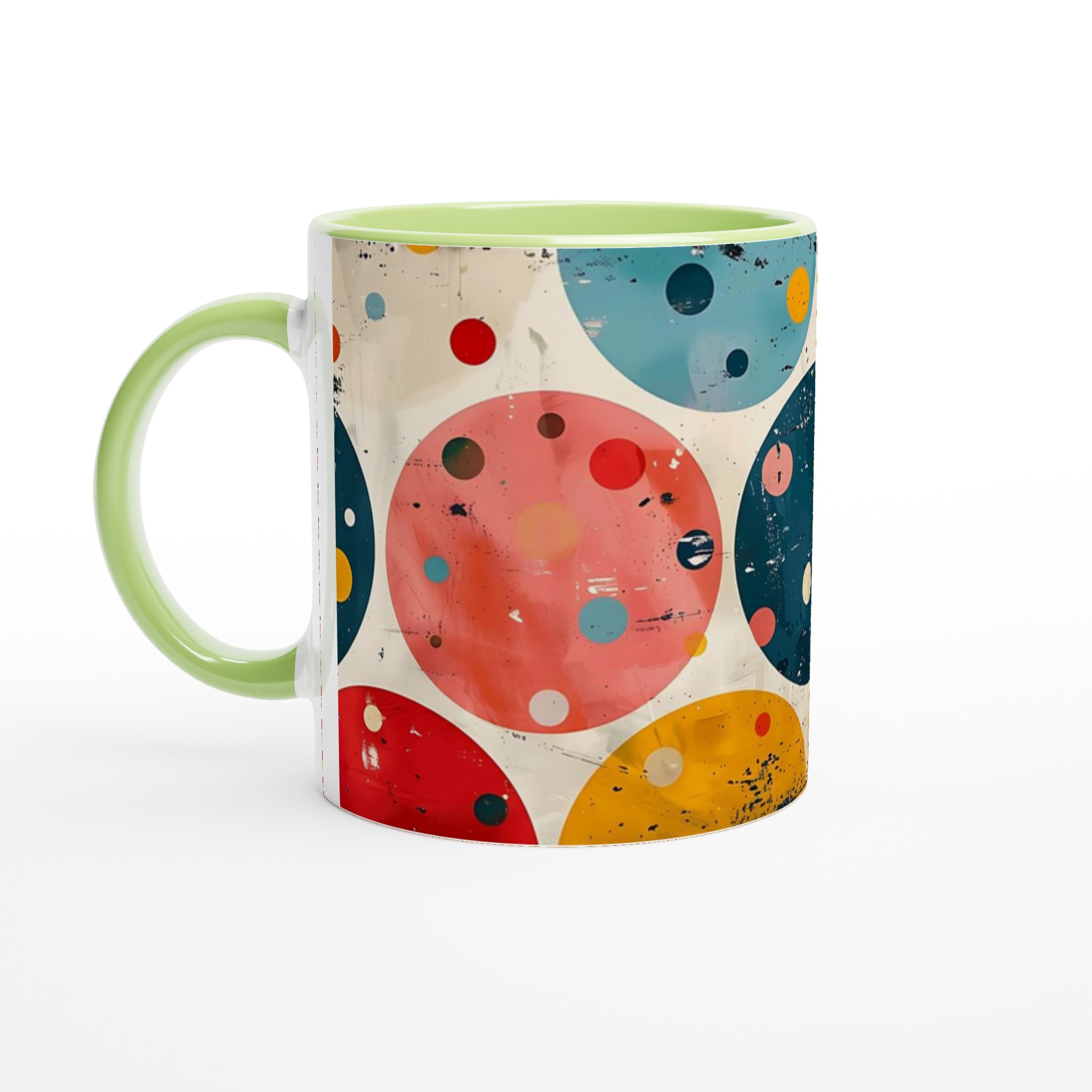 Retro Polka Dot Keramikmugg – Färgglad, Slitstark 11oz Kaffemugg i Ditt Val av 7 Livliga Färger 7 21721989-bbf9-463a-840d-04df112844d5