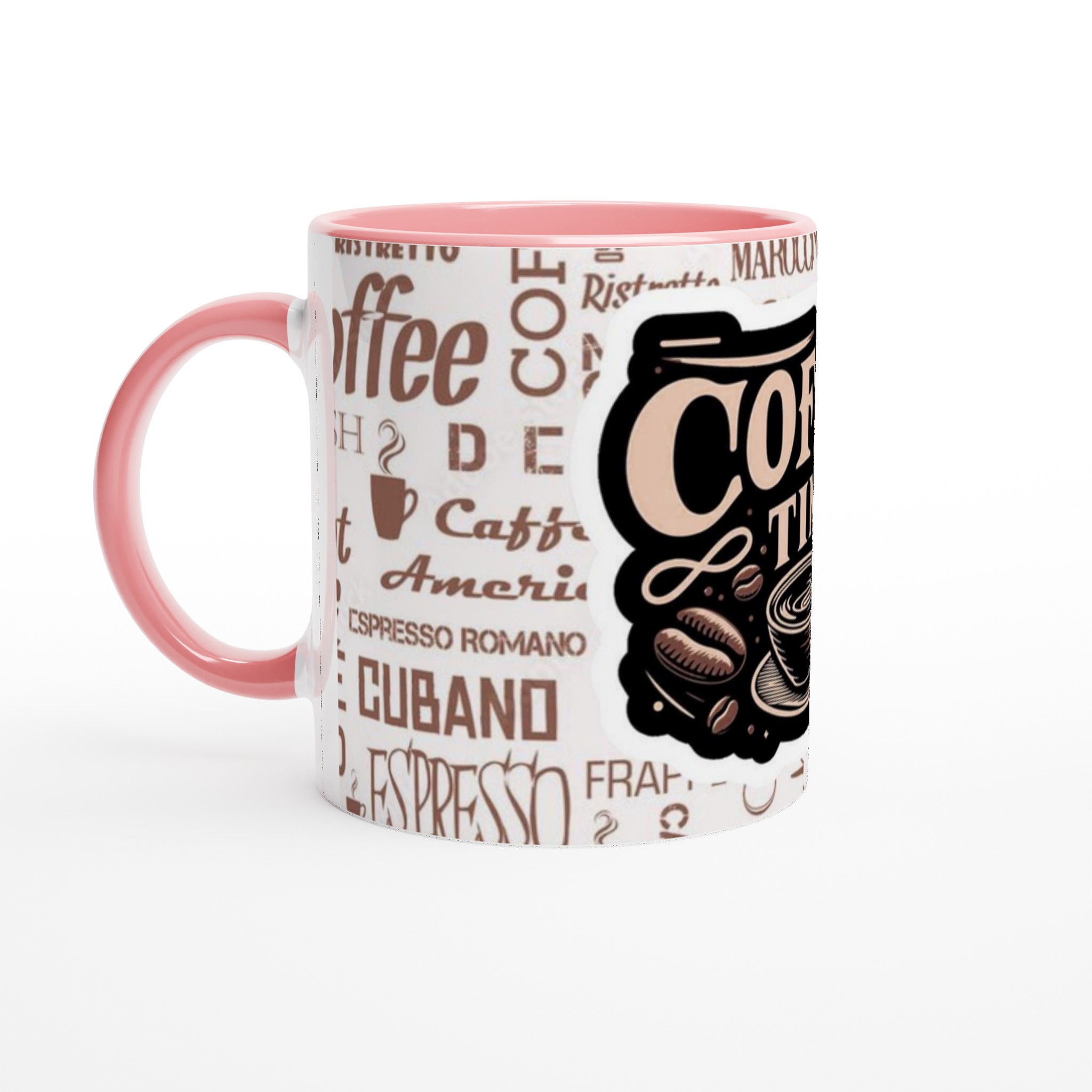Vit 11oz keramisk mugg med ”Coffee Time”-design i tidlöst kaffeinspirerat uttryck 6 21a8d01d-1998-4ef3-a274-cb3e302a4538