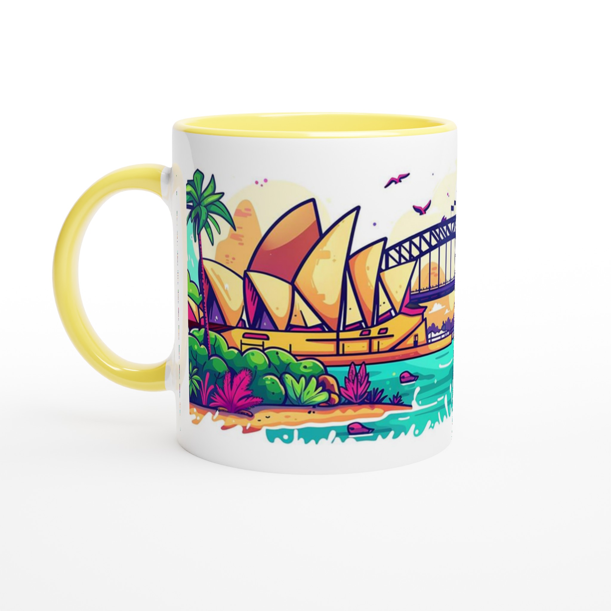 Sydney Harbor Pop Art Keramisk Mugg – Färgglad Resemugg i Valfri Färg 3 21b34649-265e-44cf-9eed-3faeb9adfb02