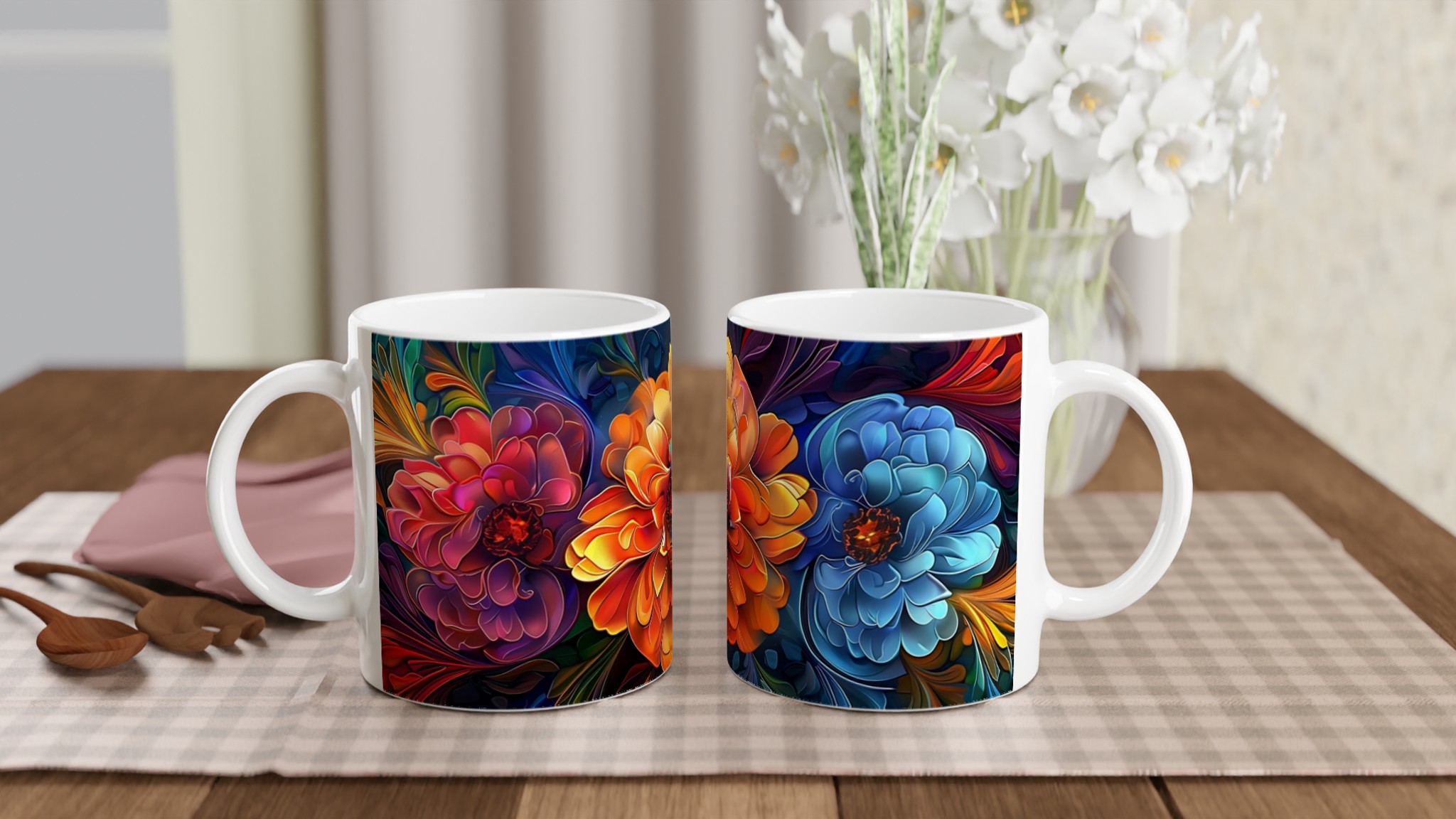 Abstrakt Blomster Keramikmugg 11oz – Levande Konst för Dina Fikastunder 10 21b84c27-fe0a-44c9-8498-44850dcabe82