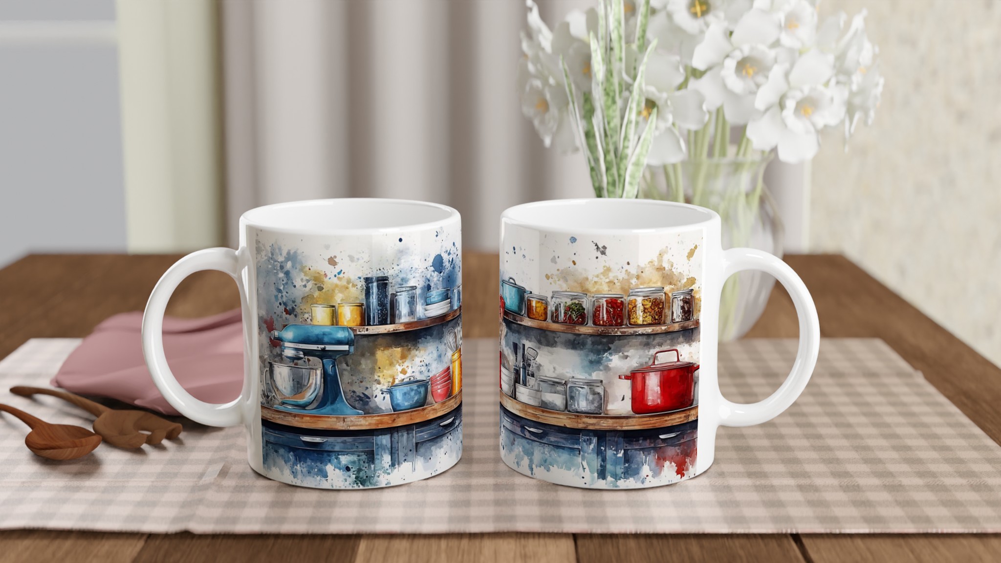 Konstnärlig Köksdetalj 11oz Keramisk Mugg – Färgglad Akvarellinspiration för Din Kaffestund 10 21d89ad9-88a0-4423-ad36-72e245e44c04