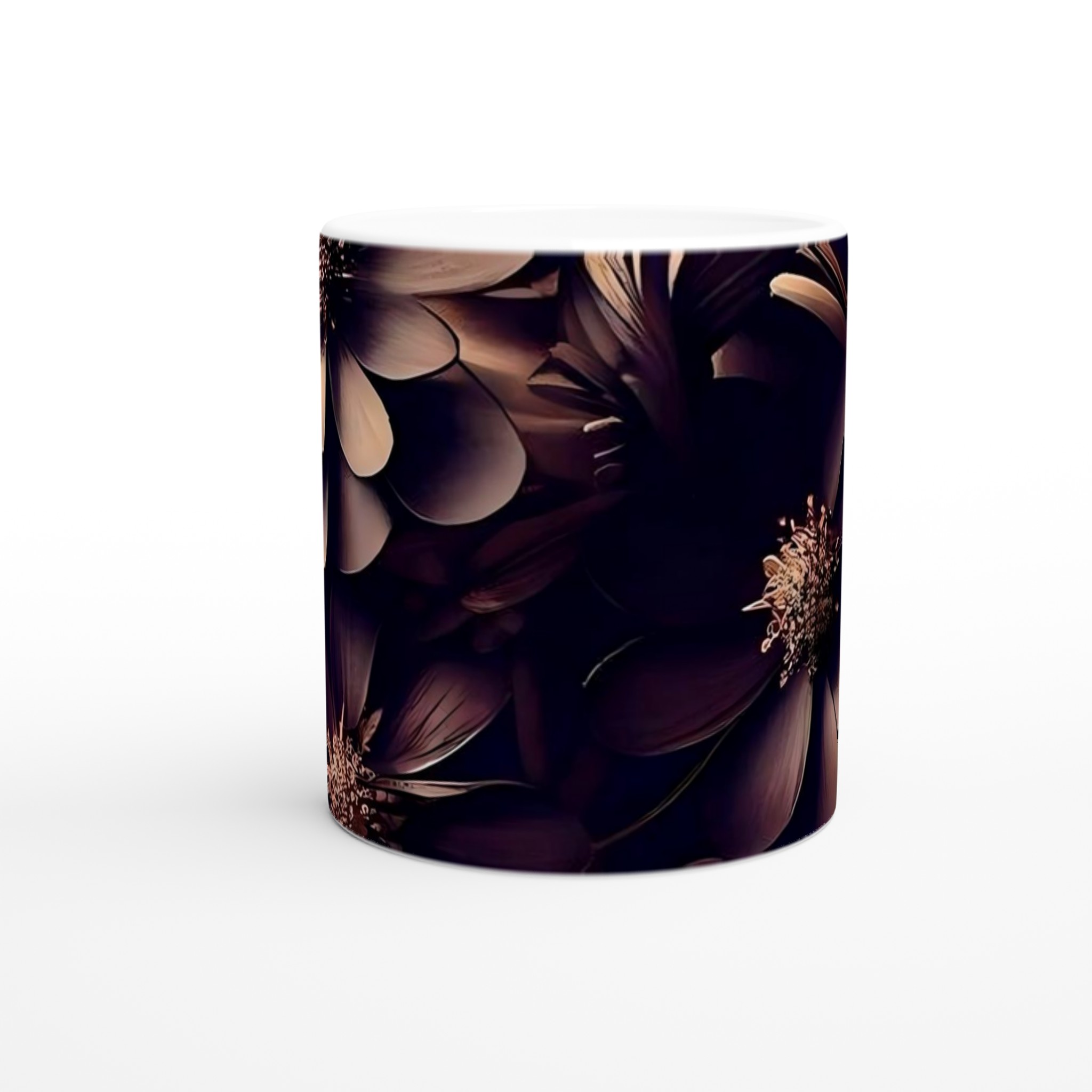 Premium 11oz Keramisk Mugg med Eleganta Mörka Blommor – Välj Din Färg 8 222f1687-1fb7-40a8-9eed-5ce1f2865fde