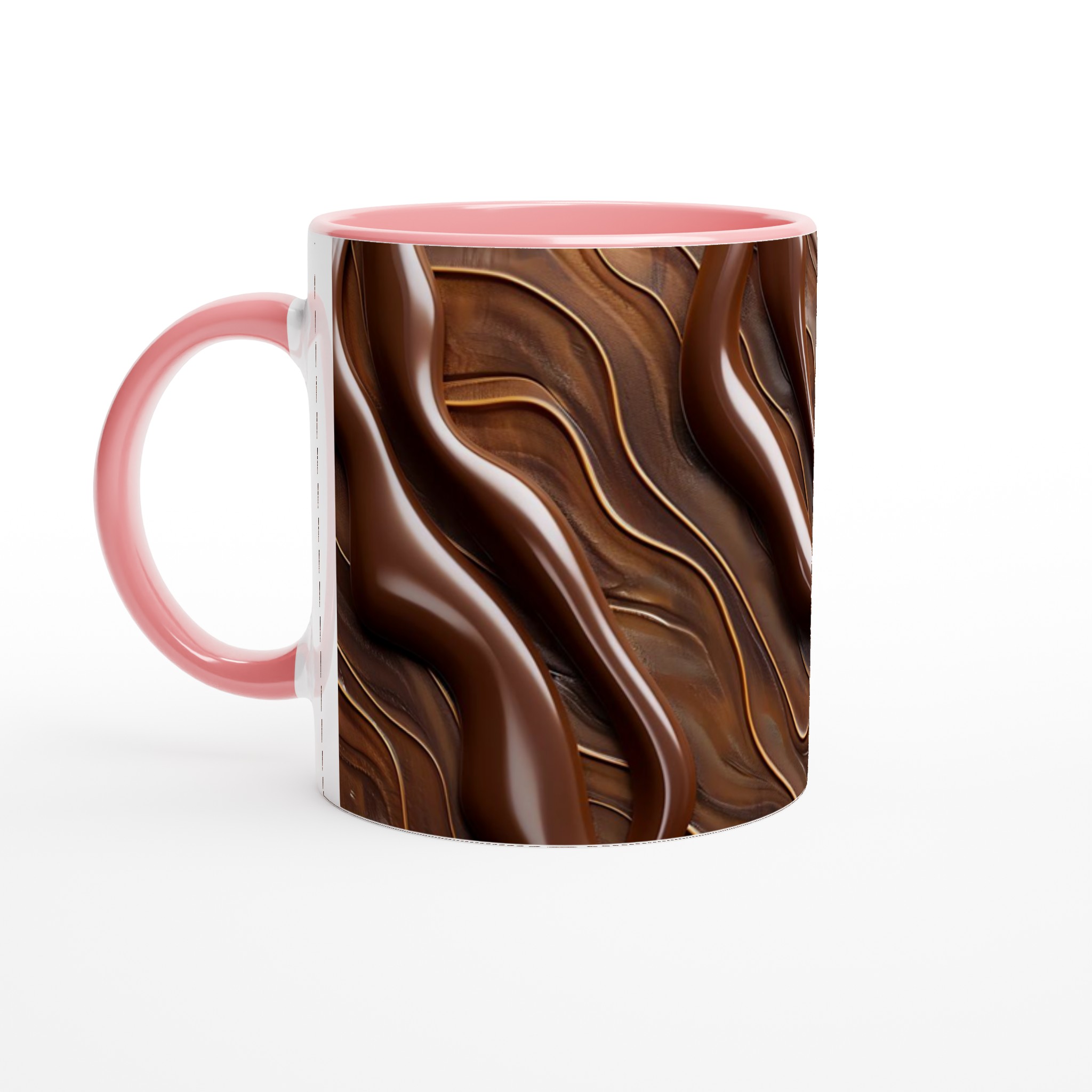 Vit 11oz keramisk mugg med elegant chokladbrunt mönster – välj bland sju stilrena färger 6 224b9146-bd08-479e-8605-6fad146ad925