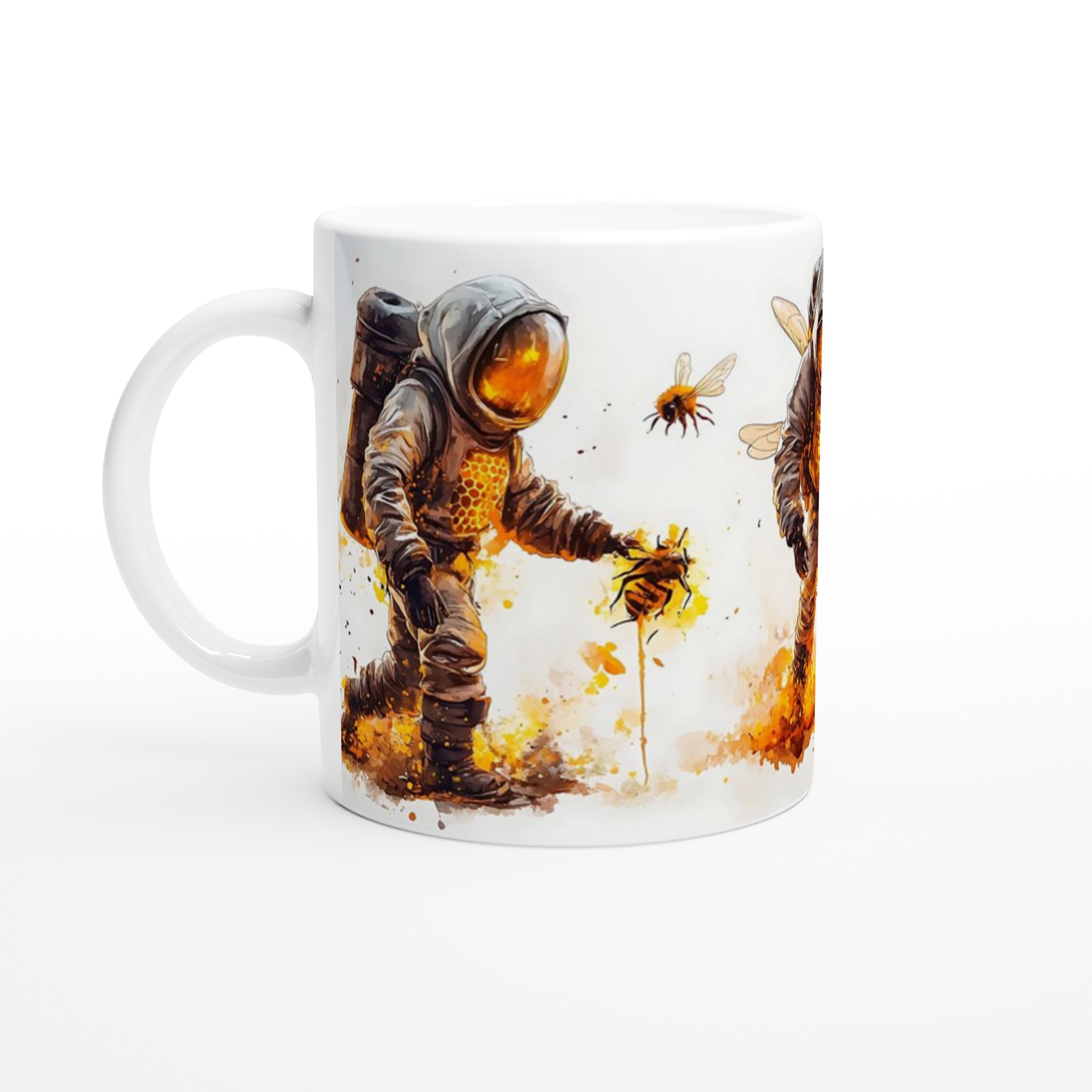 Bee-suit Astronaut Watercolor Mugg – Fånga rymdens sötma i din hand, välj din färg! 1 225c55b6-255c-4df6-a087-b58f125fe663