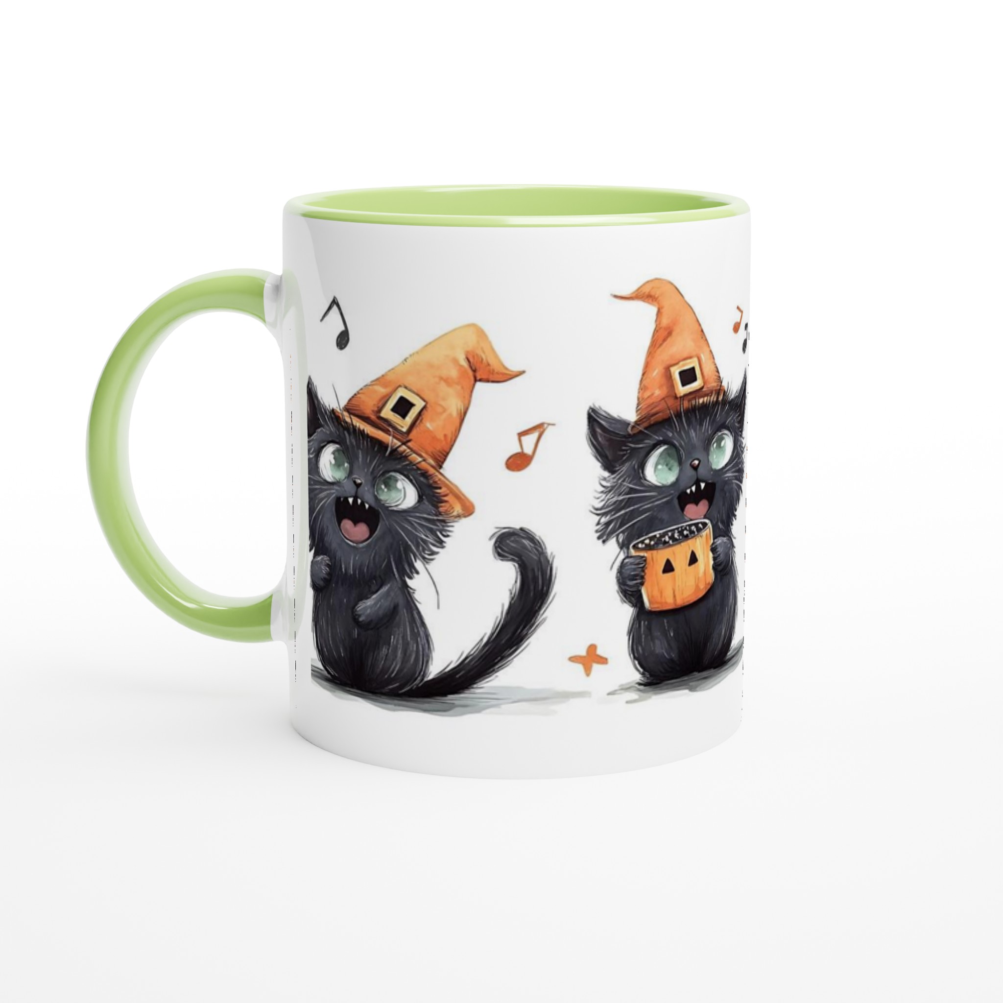 Busiga Halloween Kattar Mugg - Söta Svarta Katter med Häxhattar & Pumpalyktor i Din Valfria Färg 7 227b70e0-22af-4570-8b9f-cb1af3fff3ec