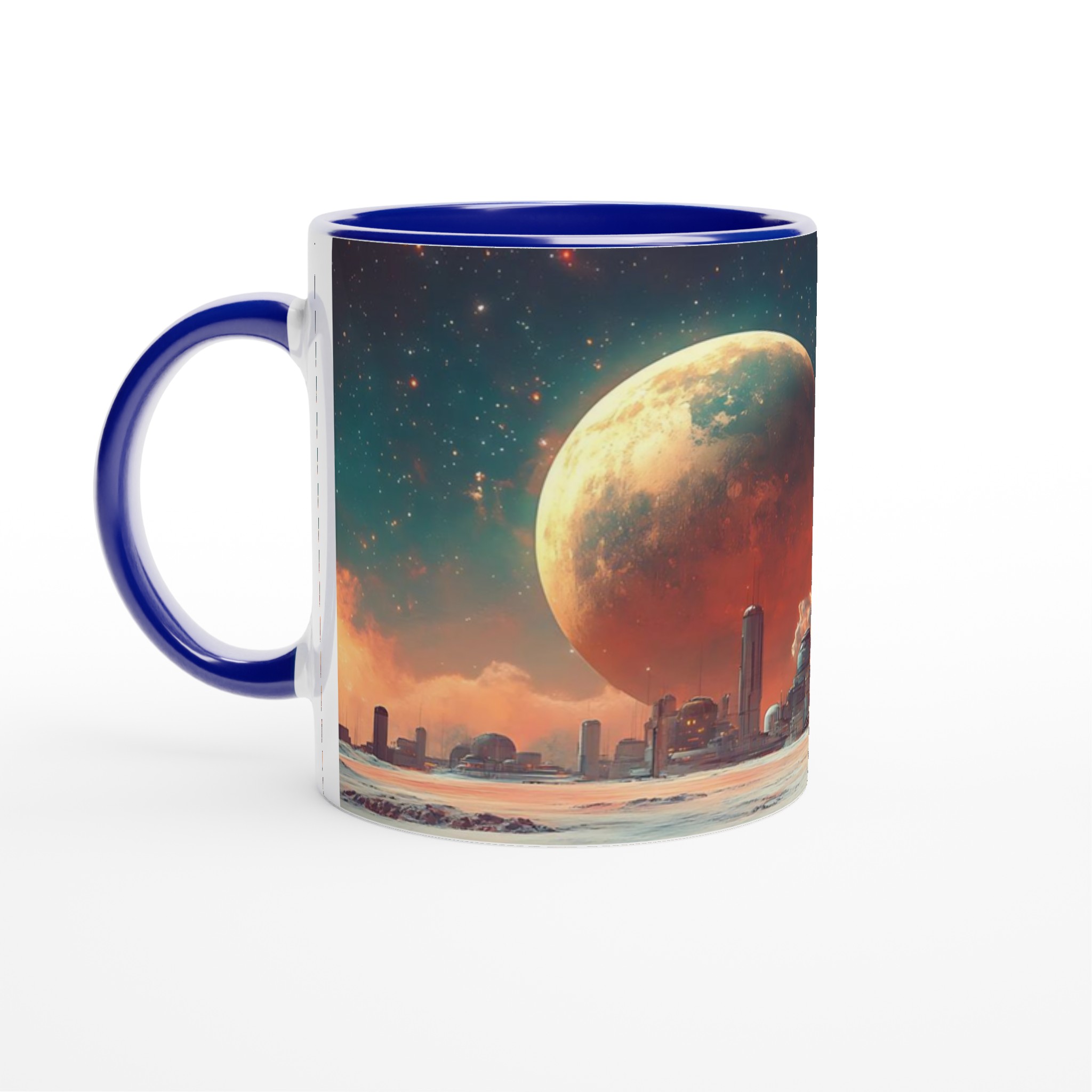 Kosmisk Stad Keramikmugg - 11oz, Sci-Fi Design, Hållbar och Diskmaskinssäker – Välj bland 7 Färgstarka Nyanser 2 229863f2-1eb3-4c9d-b5f5-f13e37fa0568