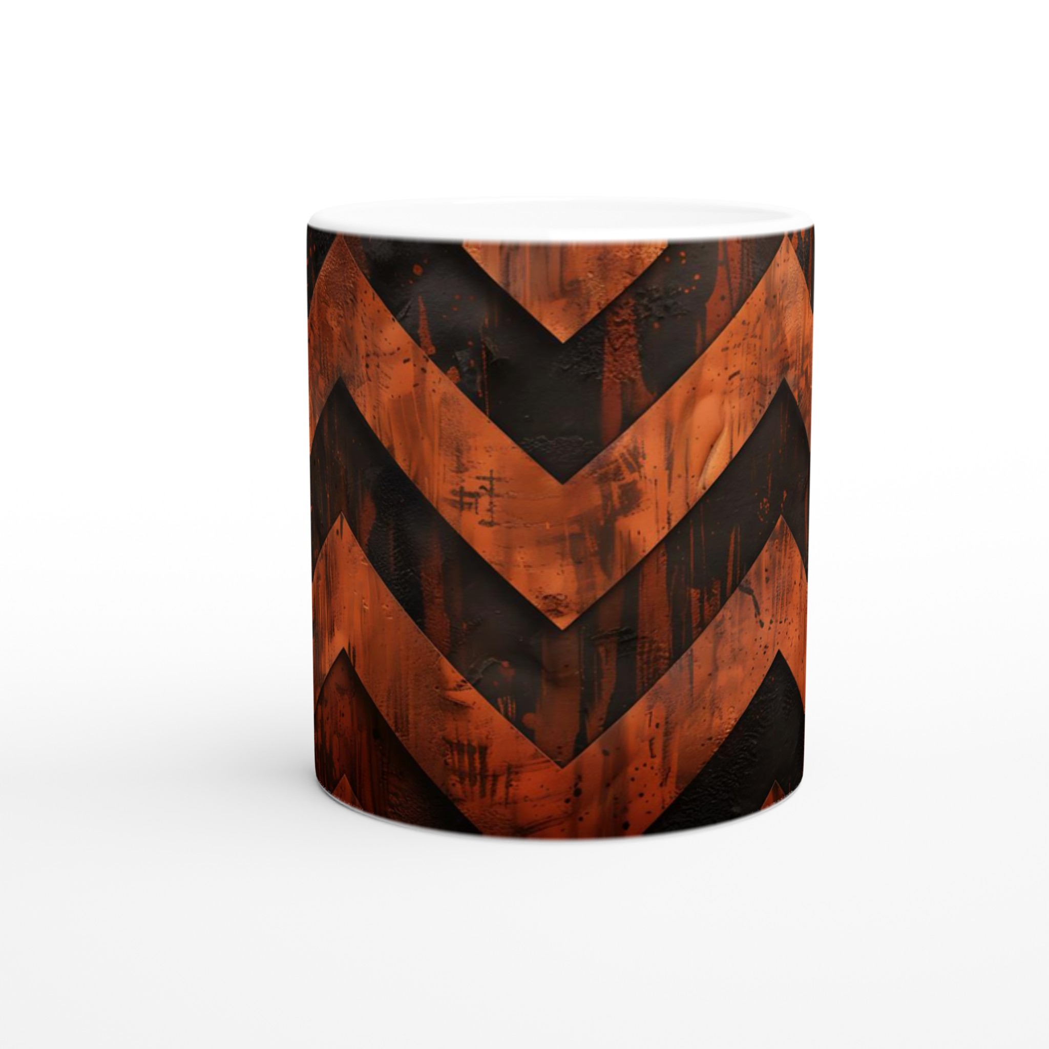 Vit 11oz keramisk mugg med djärv orange och svart zigzag-design – välj bland sju färgstarka keramiska nyanser 8 22ae50f2-c219-4f8d-b0db-2695250c7464
