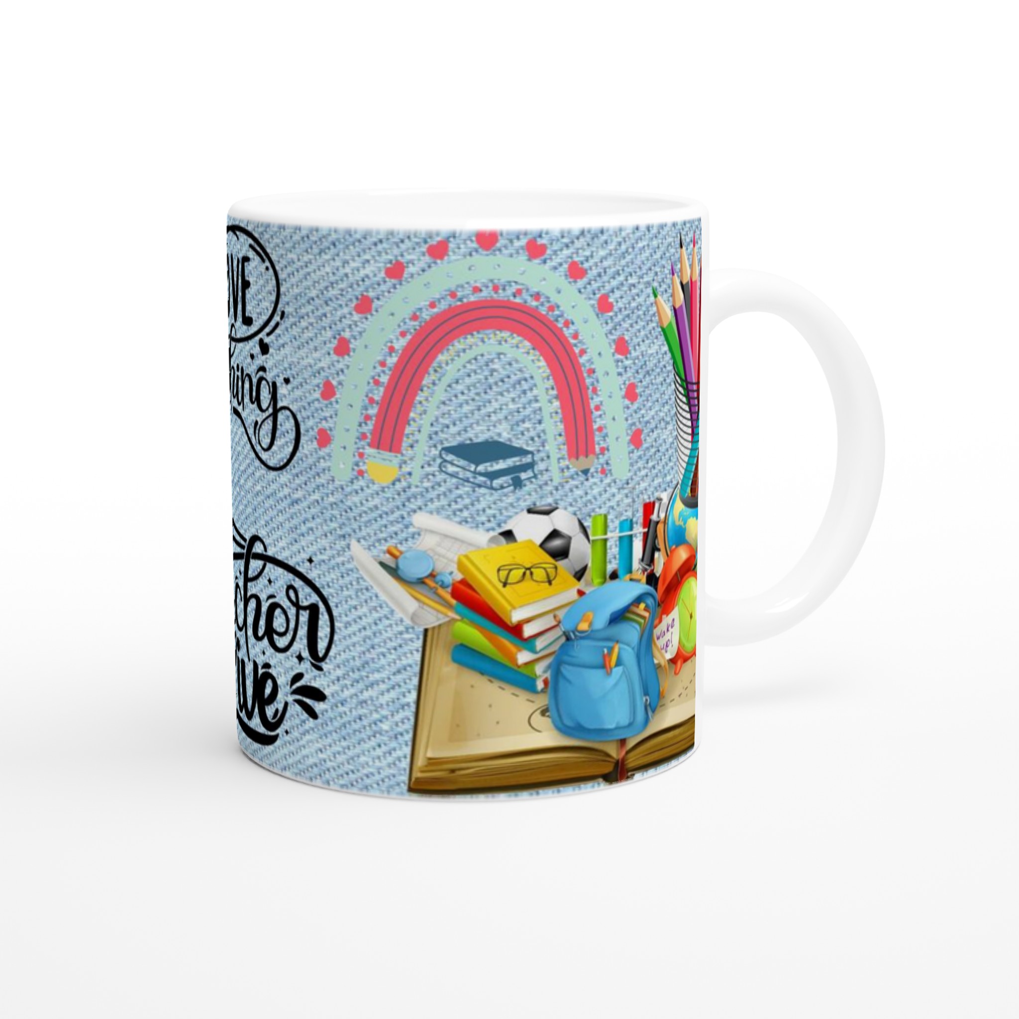 Vit 11oz keramisk mugg – Inspirerande lärare med färgstarkt skolmotiv i sju lyxiga keramikfärger 9 2316c103-2cb4-4f63-9e01-772f76ccc281