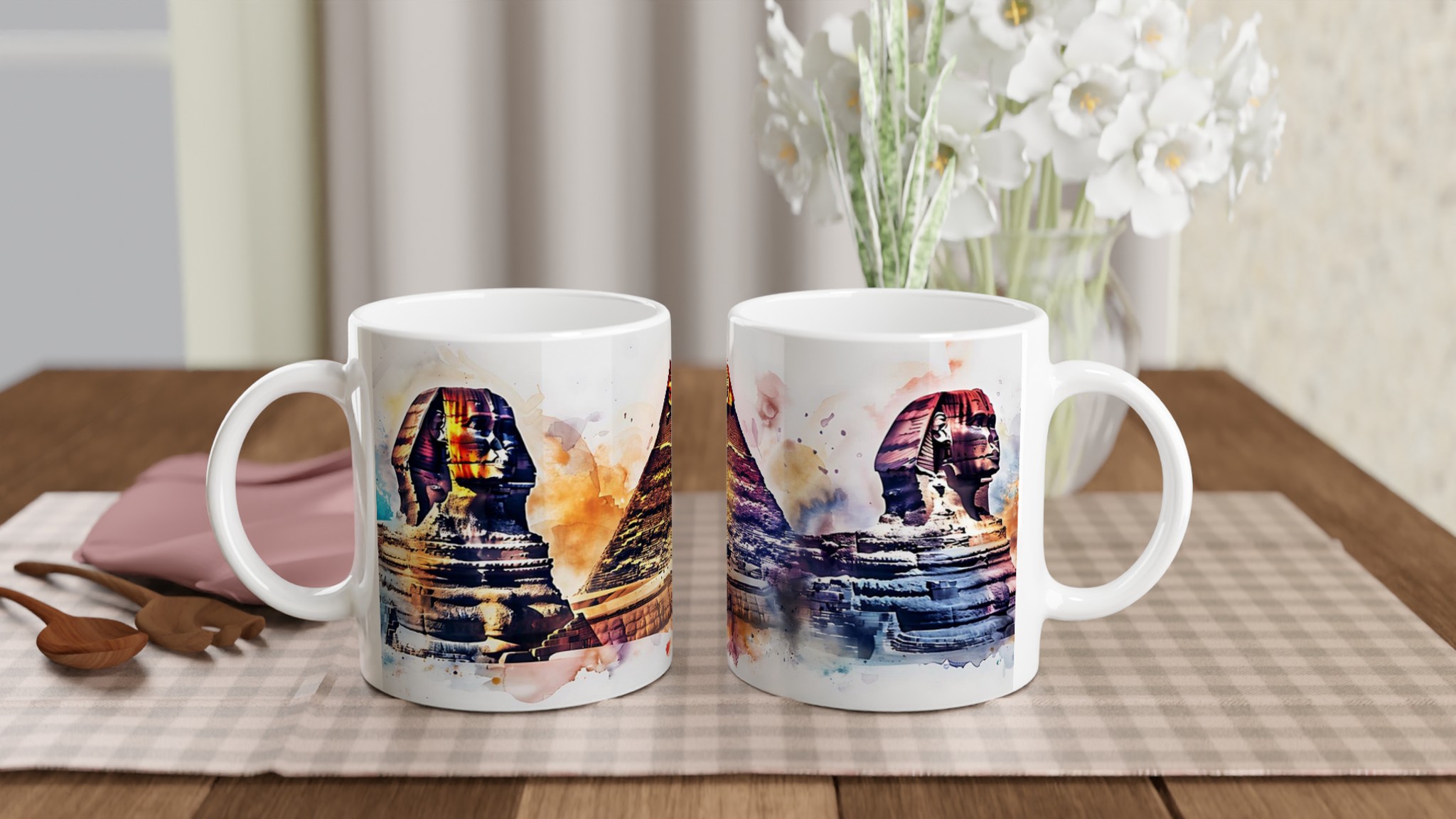 Egyptisk Akvarell Mugg - Mystisk Pyramider & Sfinxer Konst Mugg i Flera Färger 10 23c6266b-ccf6-4ce2-8419-37fb417b630f