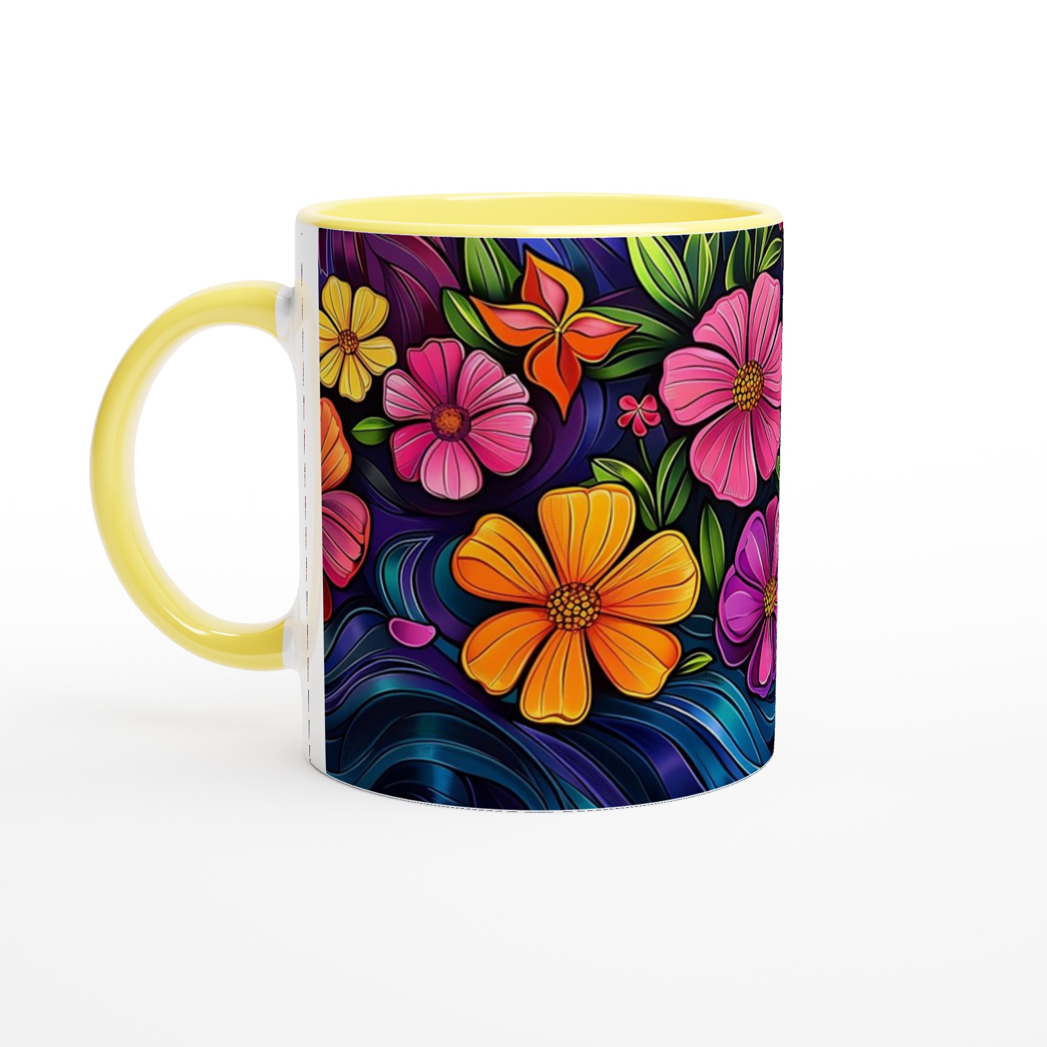 Konstfull Blomster Dans – 11oz Keramisk Mugg med Vibrerande Blå Vågor 3 23d5a545-42a8-4c89-b96e-9f9a0e1e0645