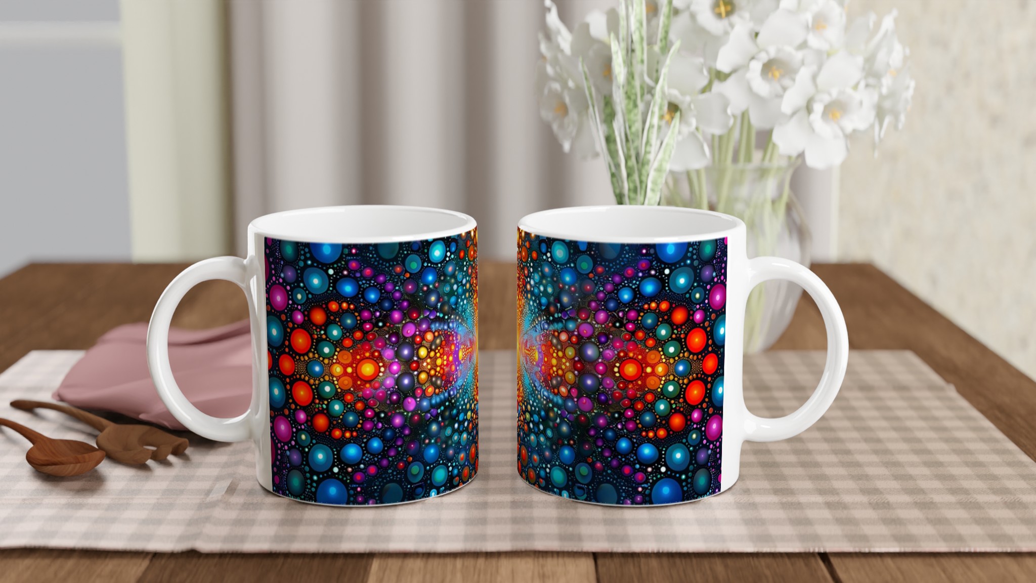 Kosmisk Dans 11oz Keramisk Mugg - Psykedelisk Färgexplosion för Din Favoritdryck 10 23dcdb9c-df25-40a5-a040-567c5fd043e0