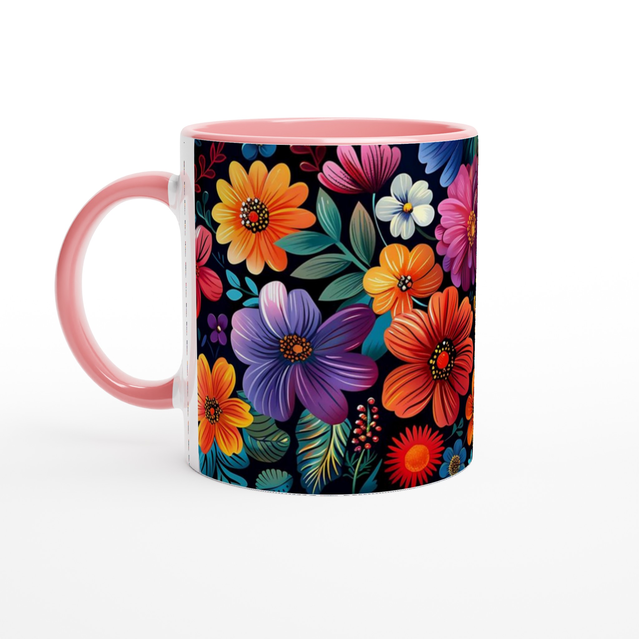 Färgsprakande Blommönster Mugg – 11oz Keramisk Kaffekopp för en Glad Start på Dagen 6 23f52ce0-775e-47f3-bab4-513c49f9825d