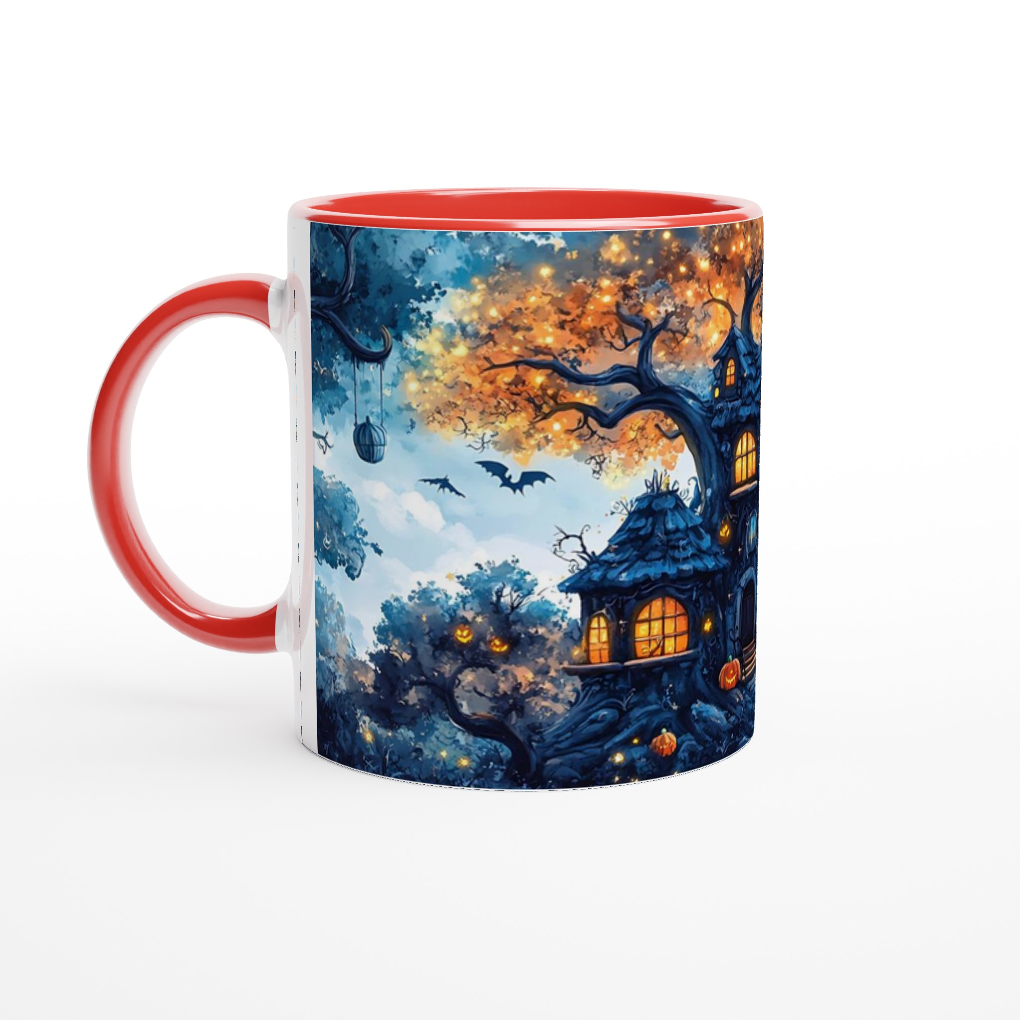 Mystisk Halloweennatt Mugg – Drömsk Trädhusdesign i Klara Färger 5 242b0265-b2dd-431a-90a7-343d7b7112d3