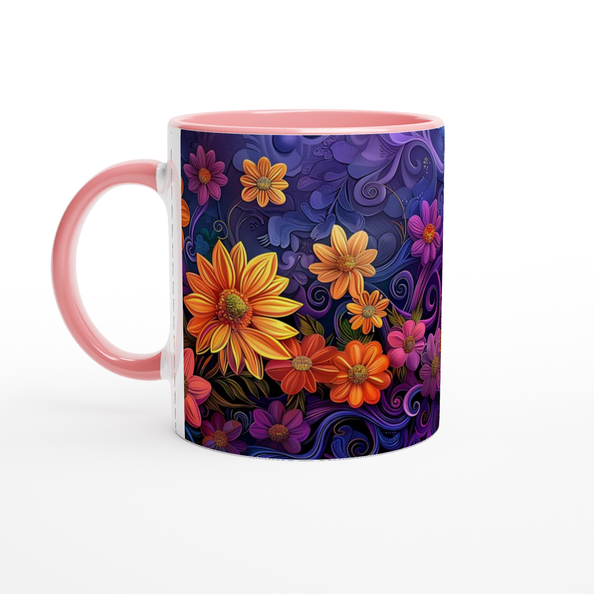 Färgexplosion: Konstnärlig Blommig Keramikmugg - 11oz, Välj Din Favoritfärg! 6 243e5fc8-ca4f-4cf2-9ddf-3ccd2232d015