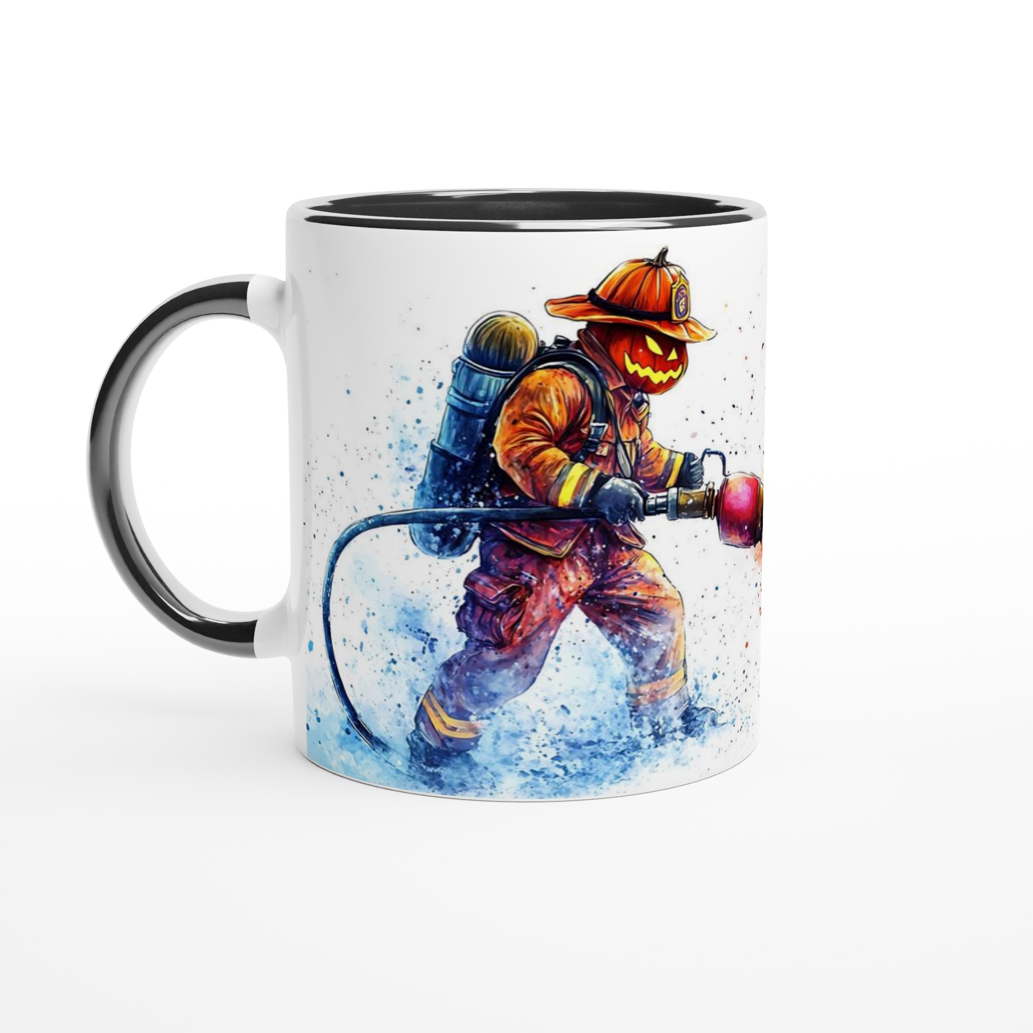 Pumpkin Firefighter Mug: Spooky Hero Watercolor Art in Your Choice of 7 Vibrant Colors 4 243f6968-2a3d-4226-a483-74705fc5ae3d