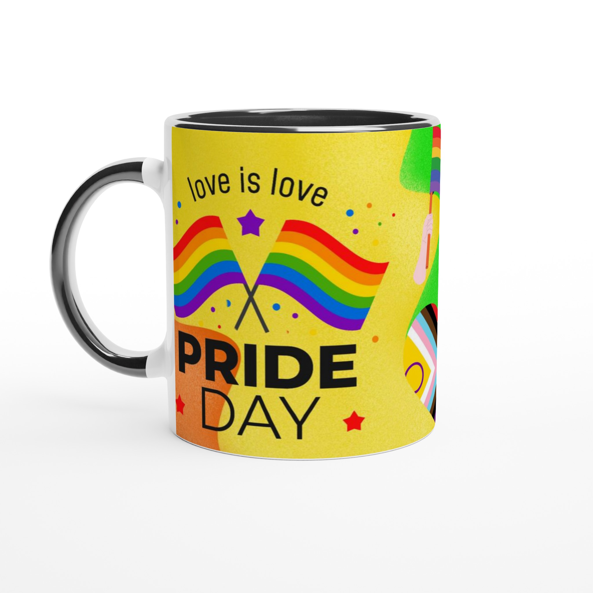 Vit 11oz keramisk mugg med Pride-design i regnbågens färger 4 244e05e9-64e1-4417-bdff-ddb1ef0c7118