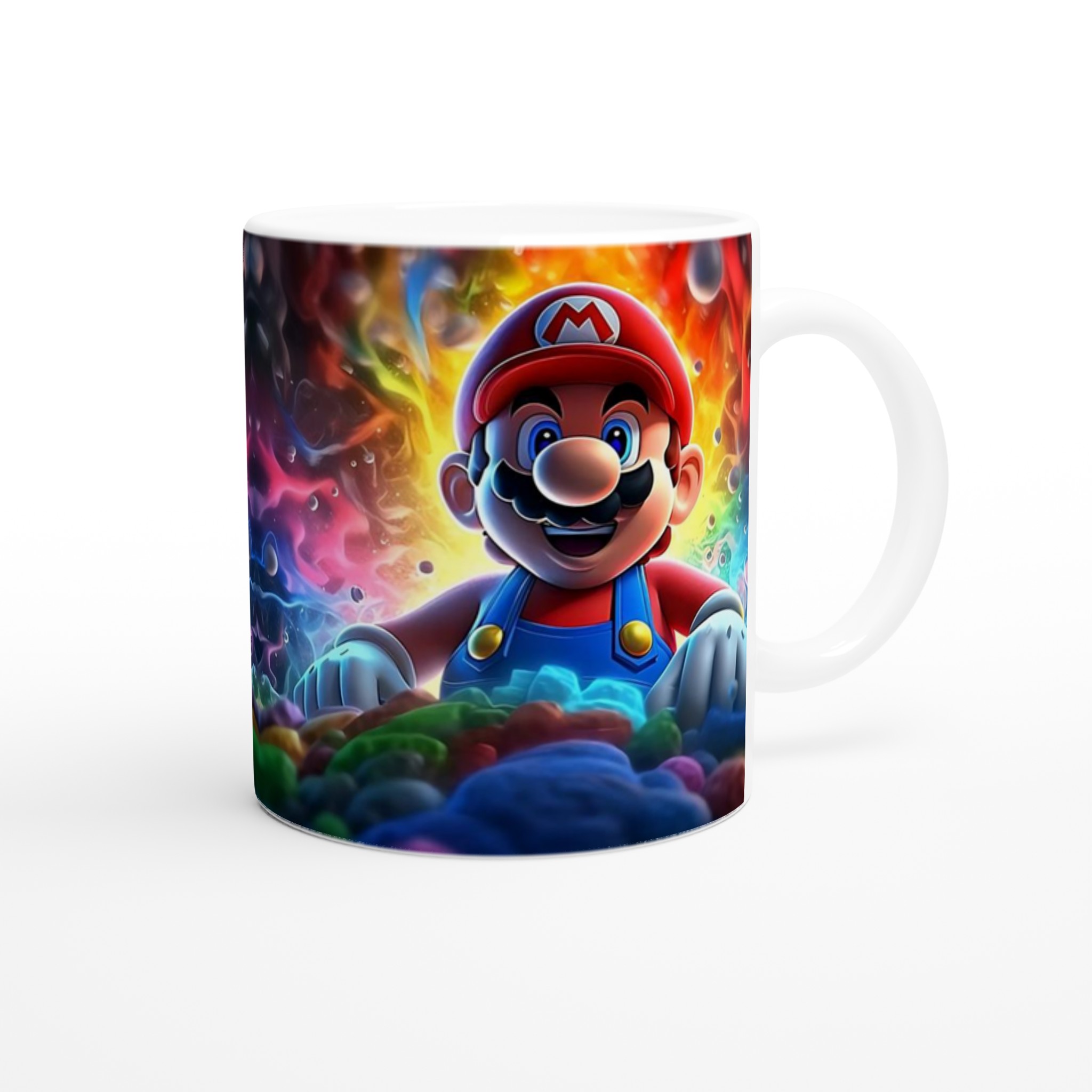 Vit 11oz keramisk mugg med färgstarkt spelande Mario-motiv – välj din keramikfärg för extra personlighet 9 2465305f-9554-4162-aba1-f24dabfebc6b