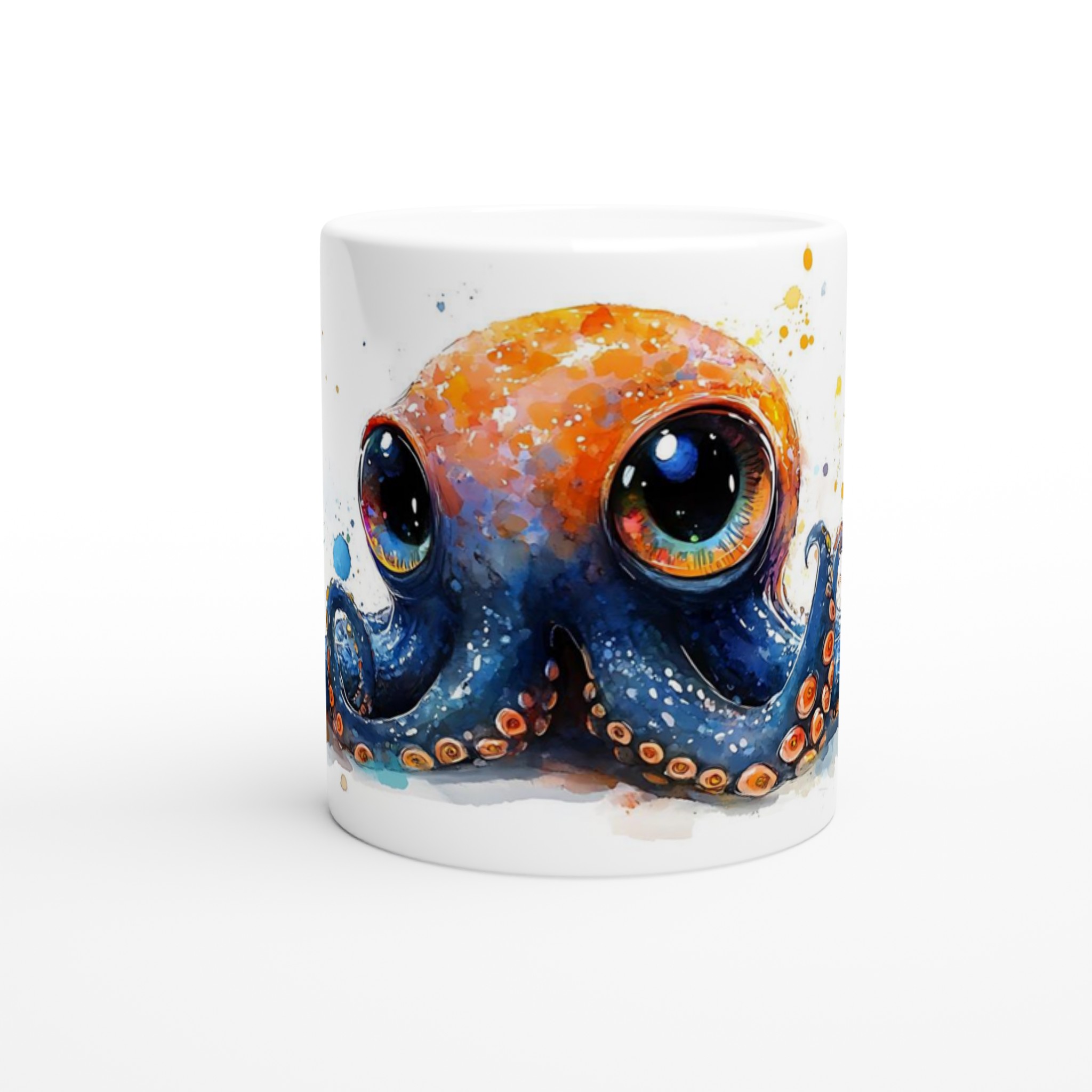 Bläckfisk Mugg – Färgglad Akvarell Bläckfisk Keramisk Mugg 11oz – Perfekt för Konstälskare 8 2482c474-b57b-4536-bee8-31d51763bc3c