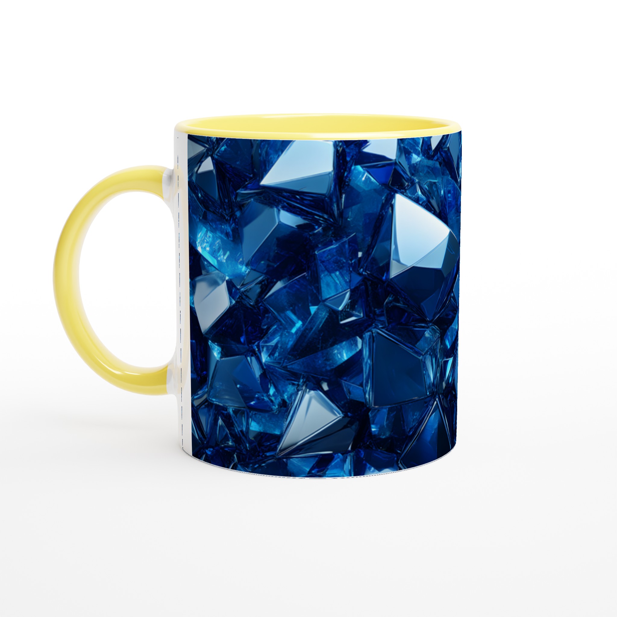 Glänsande Blå Iskristall 11oz Keramisk Mugg – Geometrisk Design för Din Favoritdryck 3 24a865db-18c2-4361-8ee6-92ab62f10af4