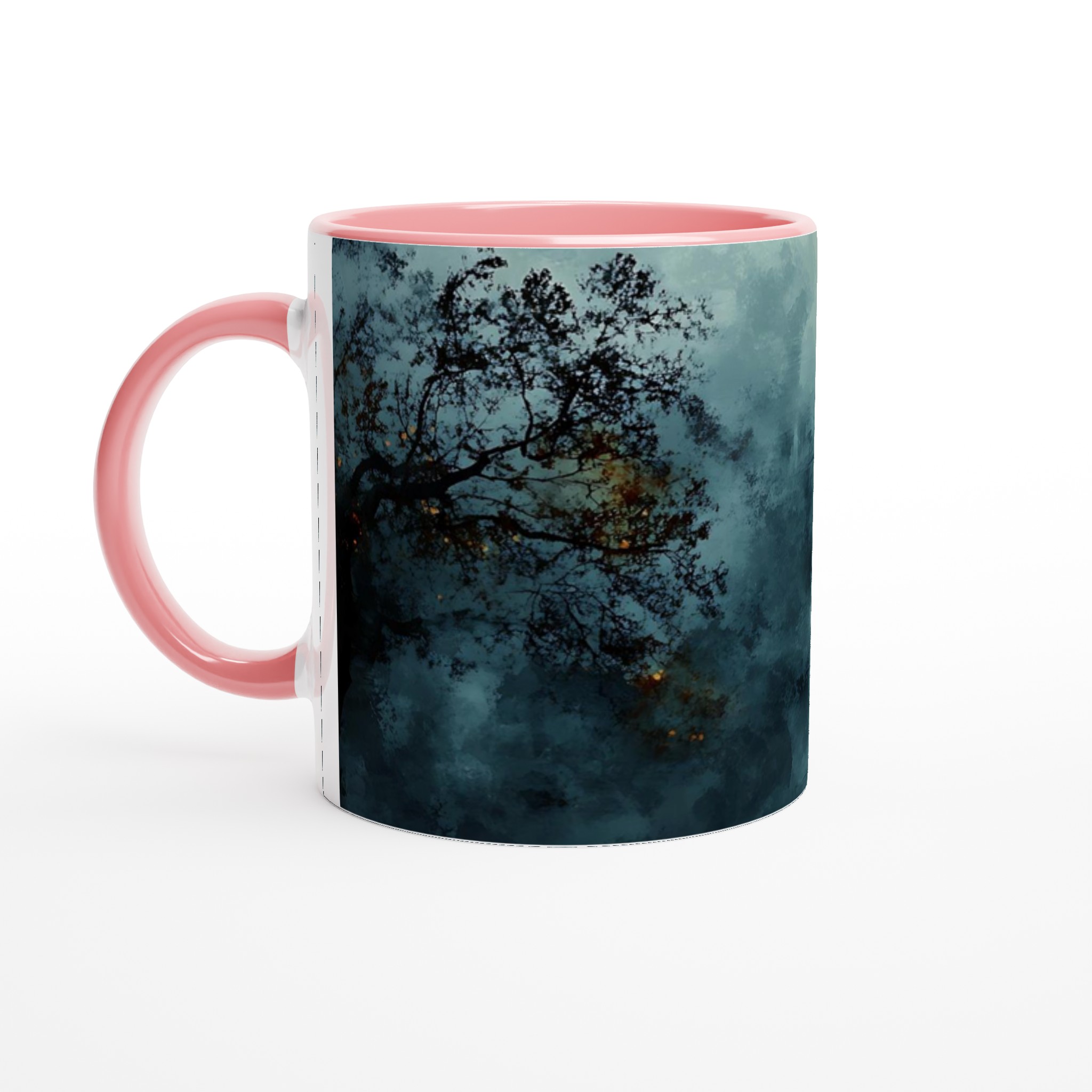 Mystisk Gryning 11oz Keramisk Mugg - Drömsk Stadsmiljö i Dimmiga Blåtoner 6 24ad4a84-b505-46a9-b3d9-a600a4cb5ac3
