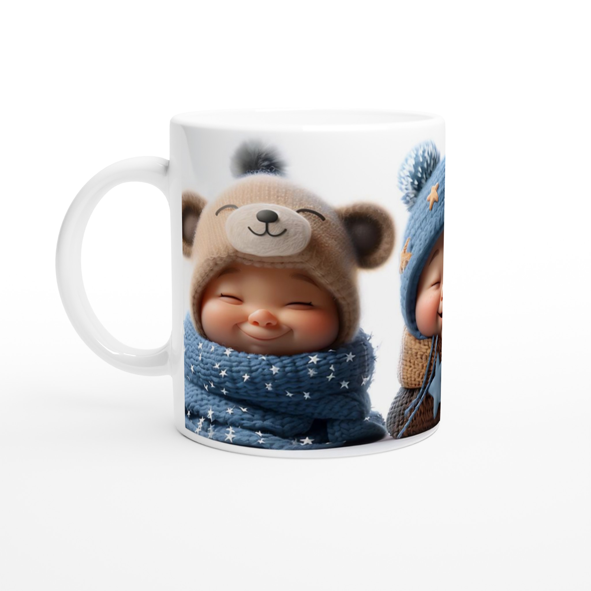 Mysig Vinterglädje Mugg – Gulliga Babyansikten i Varma Färger – 11oz Keramisk Mugg för Kaffe & Te 1 24bcea32-9982-4368-bc0a-e3cda3cc4033
