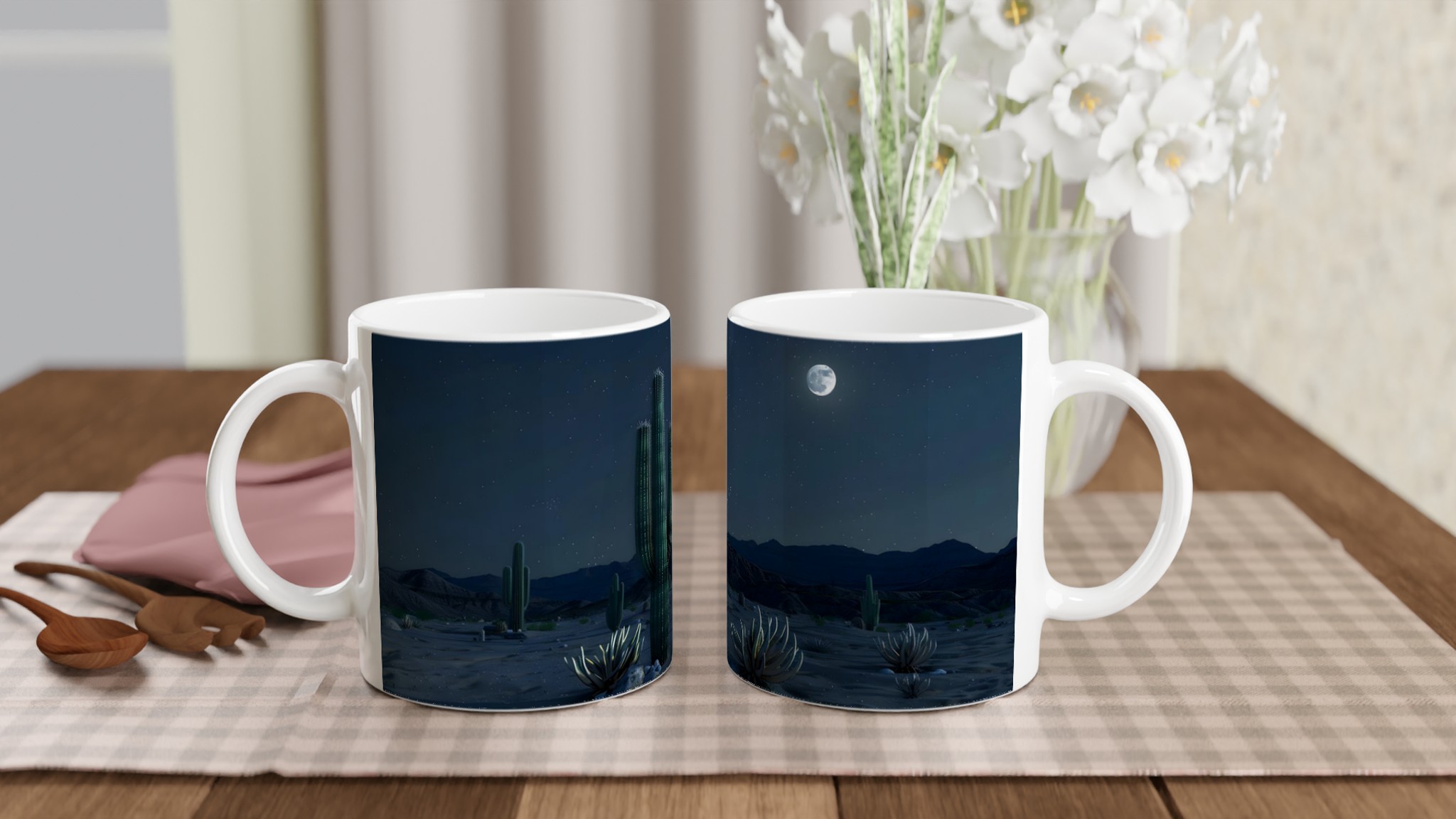 Mystisk Ökenmugg: Kaktus & Stjärnhimmel – 11oz Keramikmugg i ditt val av 7 färger 10 24c7ab45-db24-45f3-8683-b1d3e2b110b6