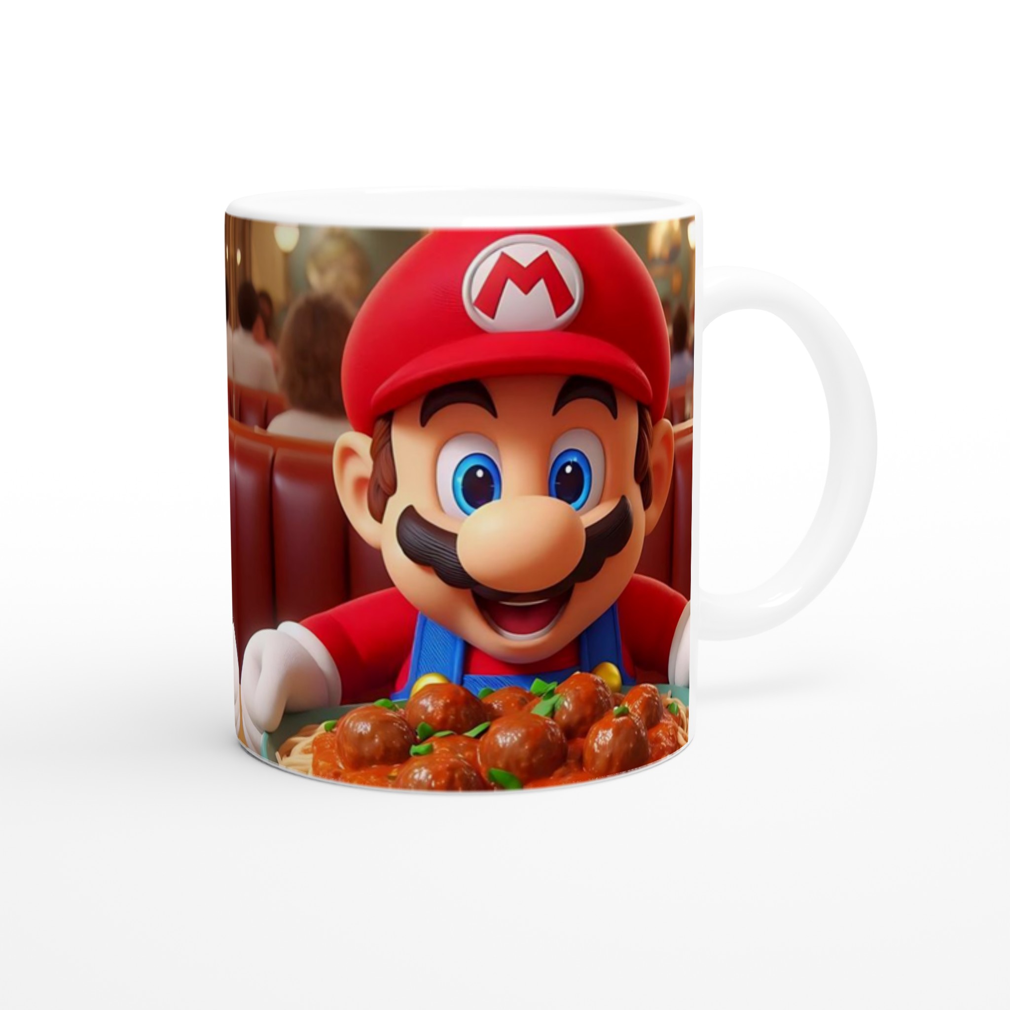 Vit 11oz keramisk mugg med lekfullt Mario-tema – välj bland sju livfulla keramiska färger 9 24e82f4e-da72-4a14-8c62-caf5e5782284