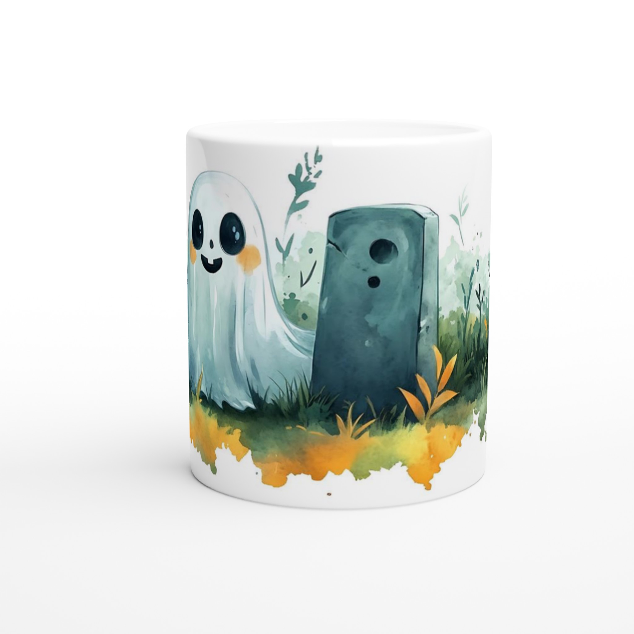 Söt Halloween Spökmugg i Akvarell – Charmig Keramikmugg för Kusliga Kaffestunder, Välj bland Flera Färger 8 24ecfa32-ac78-4f1c-8008-24a028963cb5