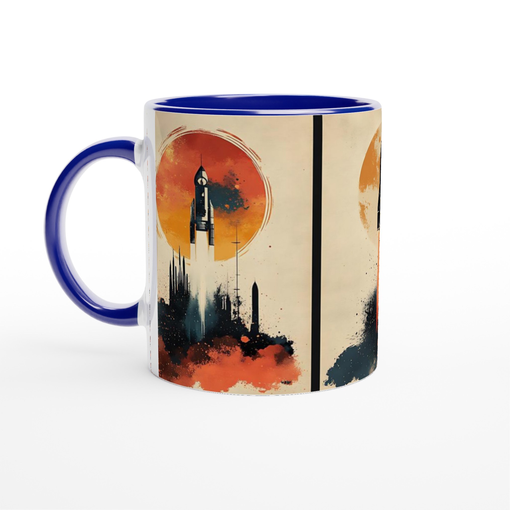 Kosmisk Raket Mugg – Fånga Äventyret med En Akvarell-inspirerad Design i Ditt Val av Färg 2 253487fe-6c58-4e28-95e4-8f34ca7ca053