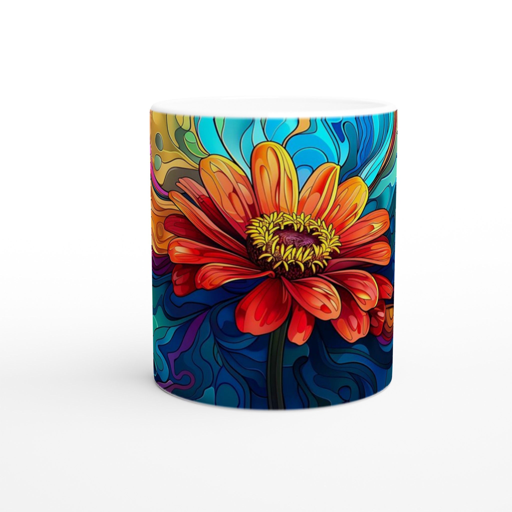 Konstfull 11oz Keramikmugg – Vibrerande Blomdesign & Färgval för Din Unika Stil 8 25456c8f-70f3-4853-9b4a-85e4cecb0745