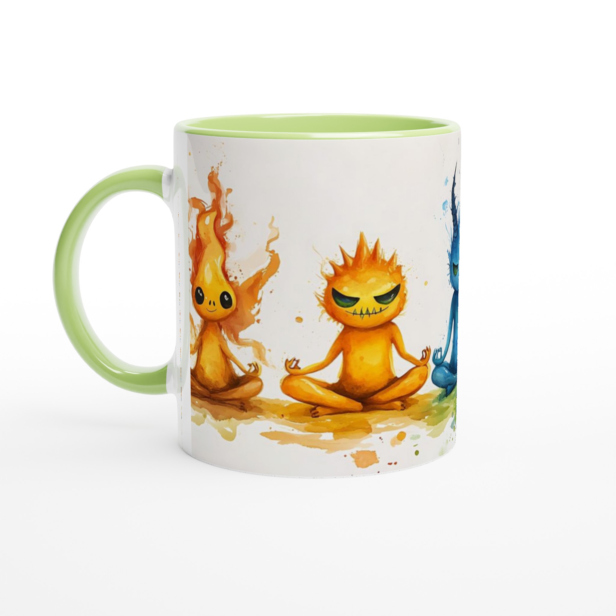 Meditating Elemental Spirits Keramikmugg - 11oz Konstnärlig Kopp för Balans & Glädje 7 254de95b-8fb5-434e-b458-38d118844254