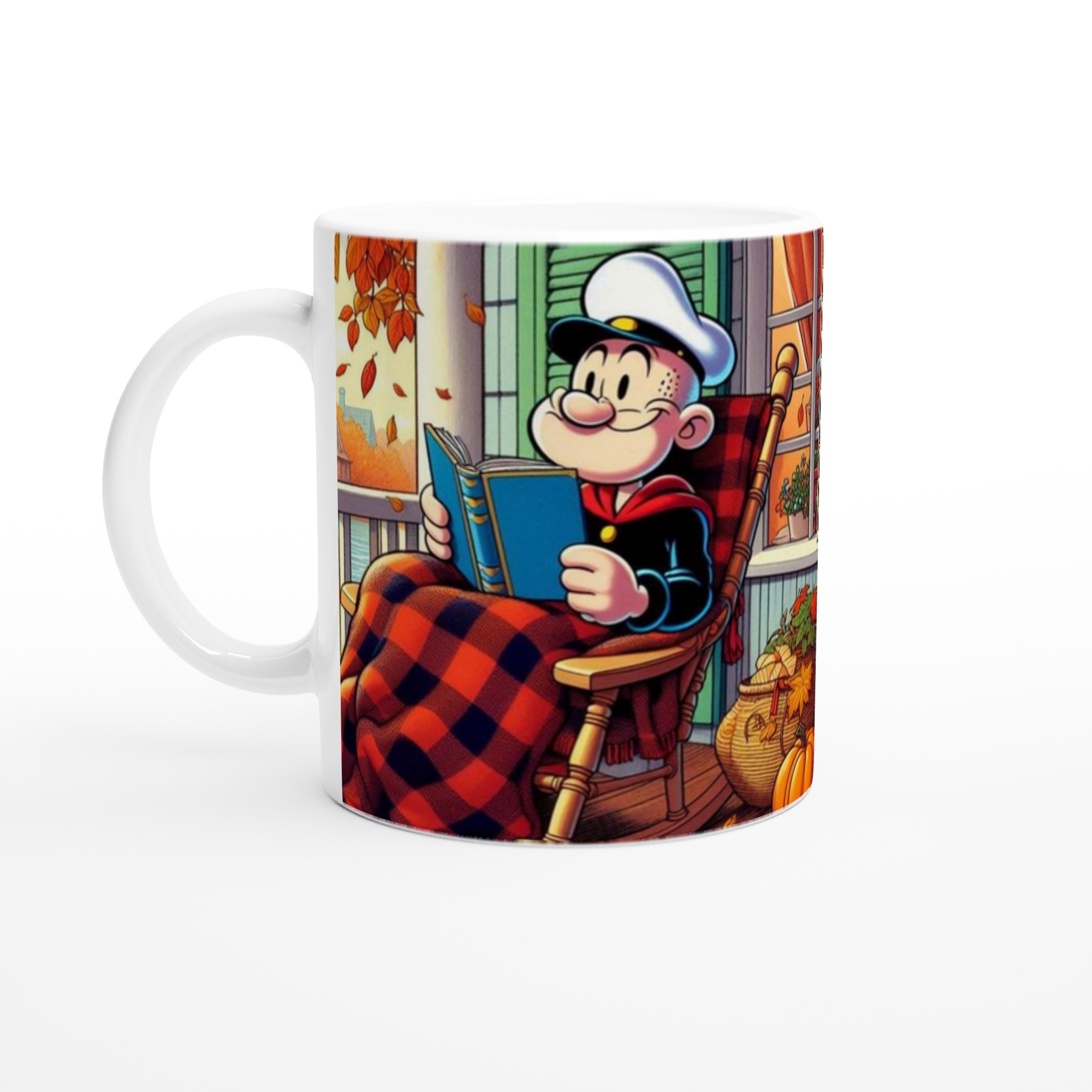Vit 11oz keramisk mugg med höstinspirerat motiv i varma färger 1 258a3b92-65a8-4fa1-a51a-e06f9e8a0087
