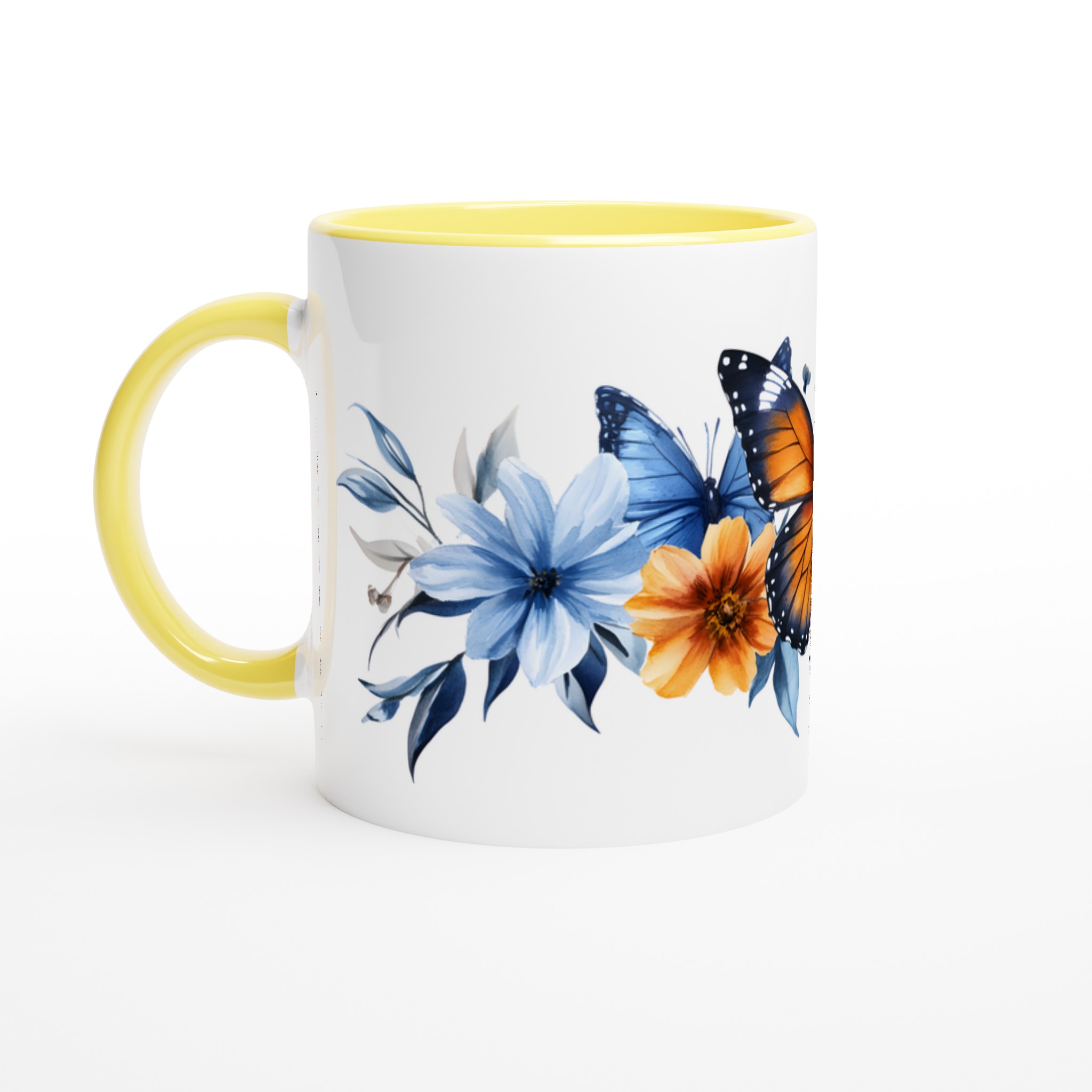 Fjäril och Blomsterprakt – 11oz Keramisk Mugg för Färgglada Kaffestunder i Valfri Färg 3 258dc12d-a7dd-4c5f-a3bd-b96d349620d8