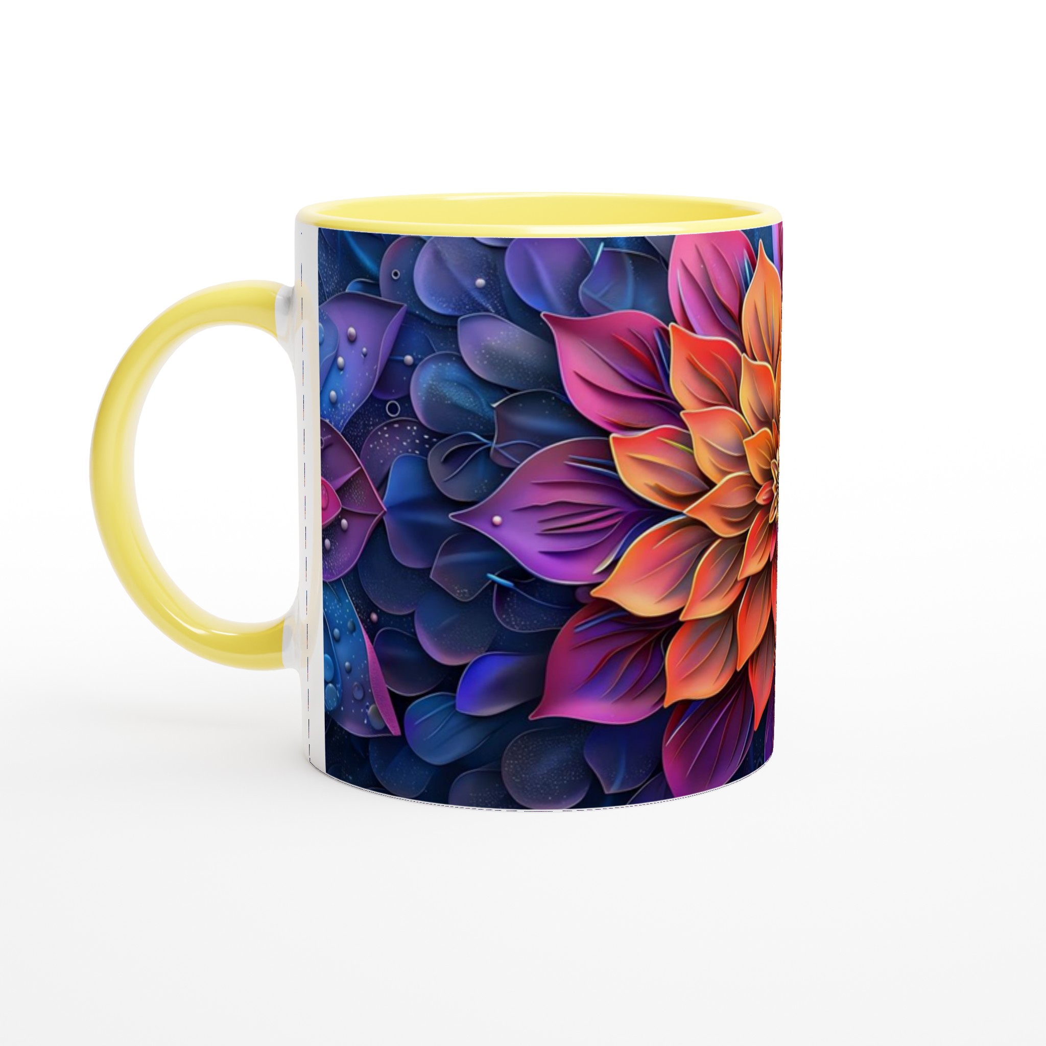 Abstrakt Mandala Blommig Keramikmugg – Vibrerande Färgstark 11oz Kaffemugg 3 25f9f999-5cd9-47a6-9d99-a15b4f36a527