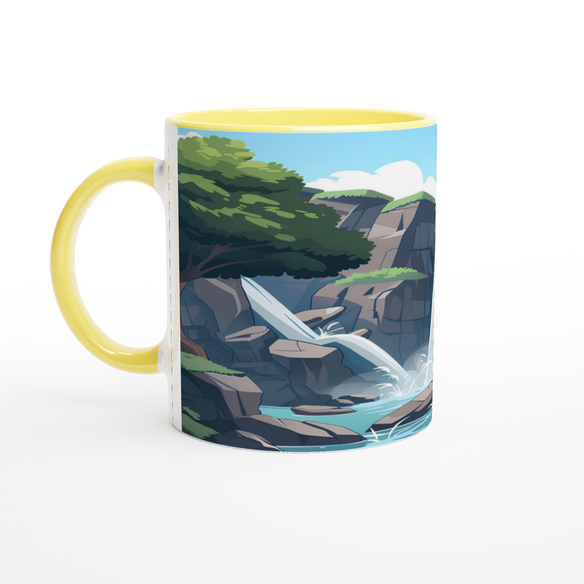 Klippfall Vattenfall Mugg: En Naturinspirerad 11oz Keramikmugg i ditt val av färg 3 263e8c0f-4ab7-4cef-b833-3dcf793f2ece