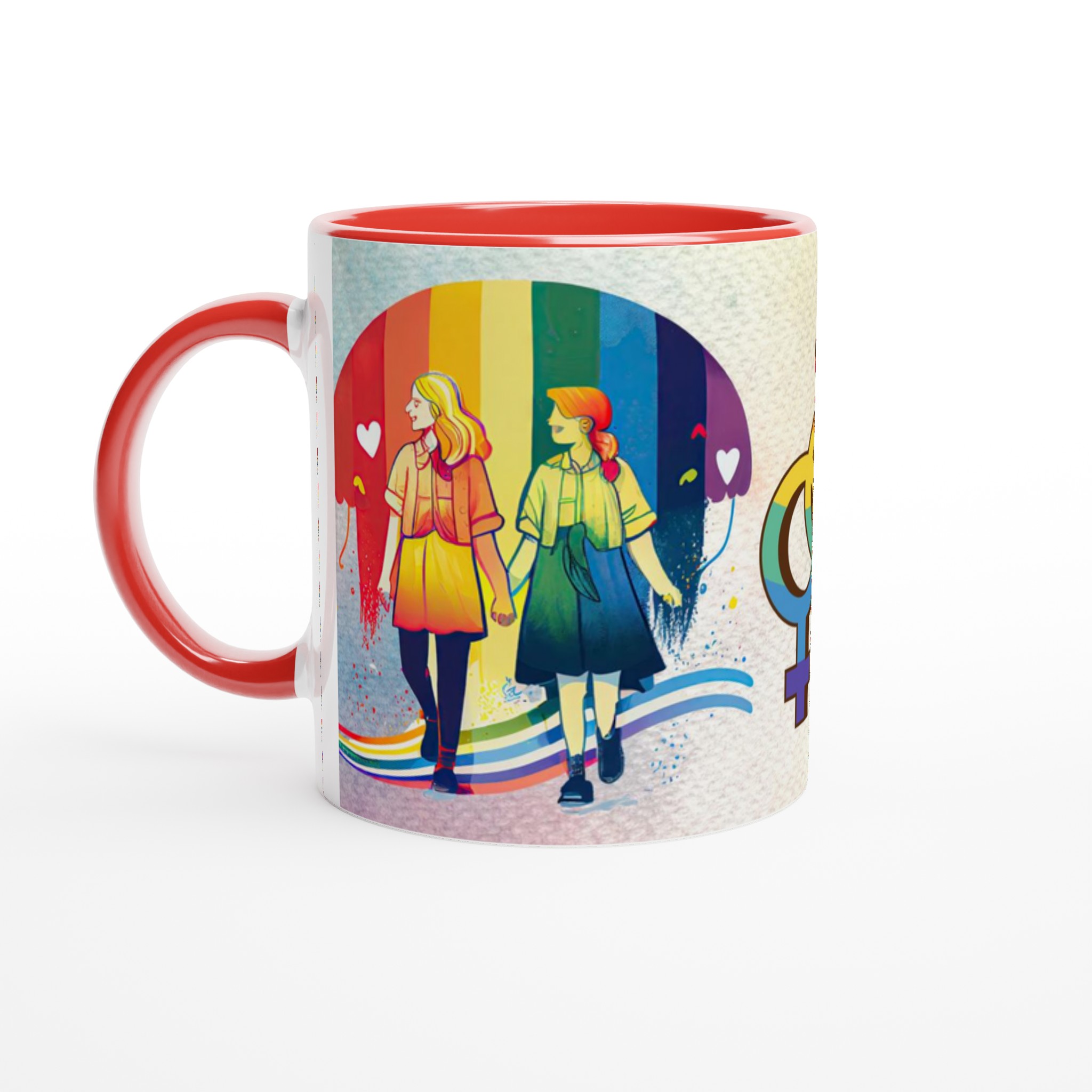 Vit 11oz Keramisk Mugg med Färgglad Pride-Design i Din Favoritfärg 5 268ce340-180e-43dd-917c-d04c372b2399