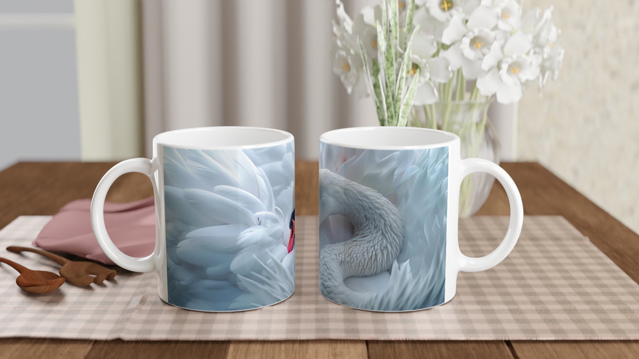 Elegant Svankärlek 11oz Keramisk Mugg – Dröm Dig Bort i Fjädermjuk Perfektion 10 2694dc8a-2b09-4599-846a-5a007333c919